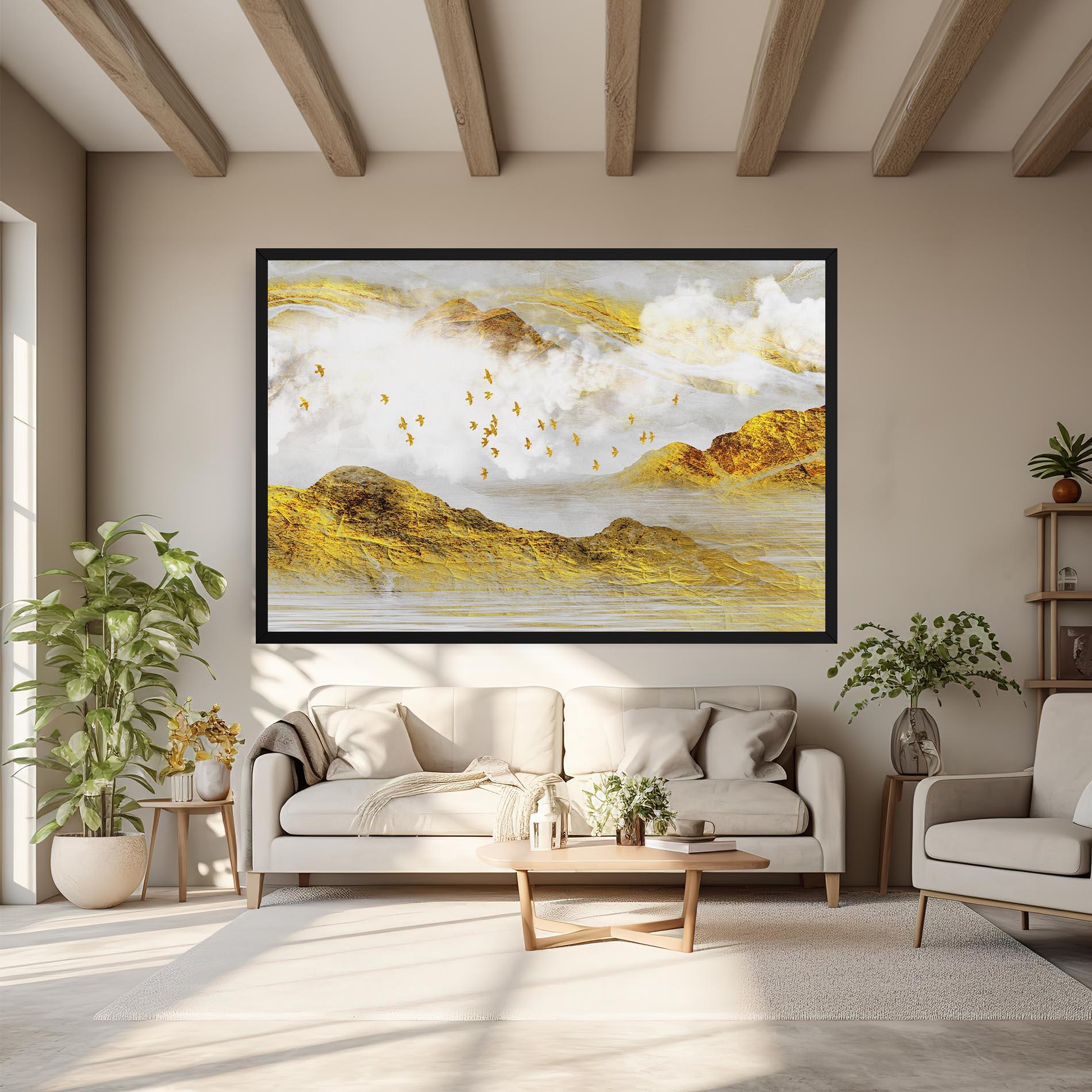 Vászonkép Gold Mountains Abstract mockup 6