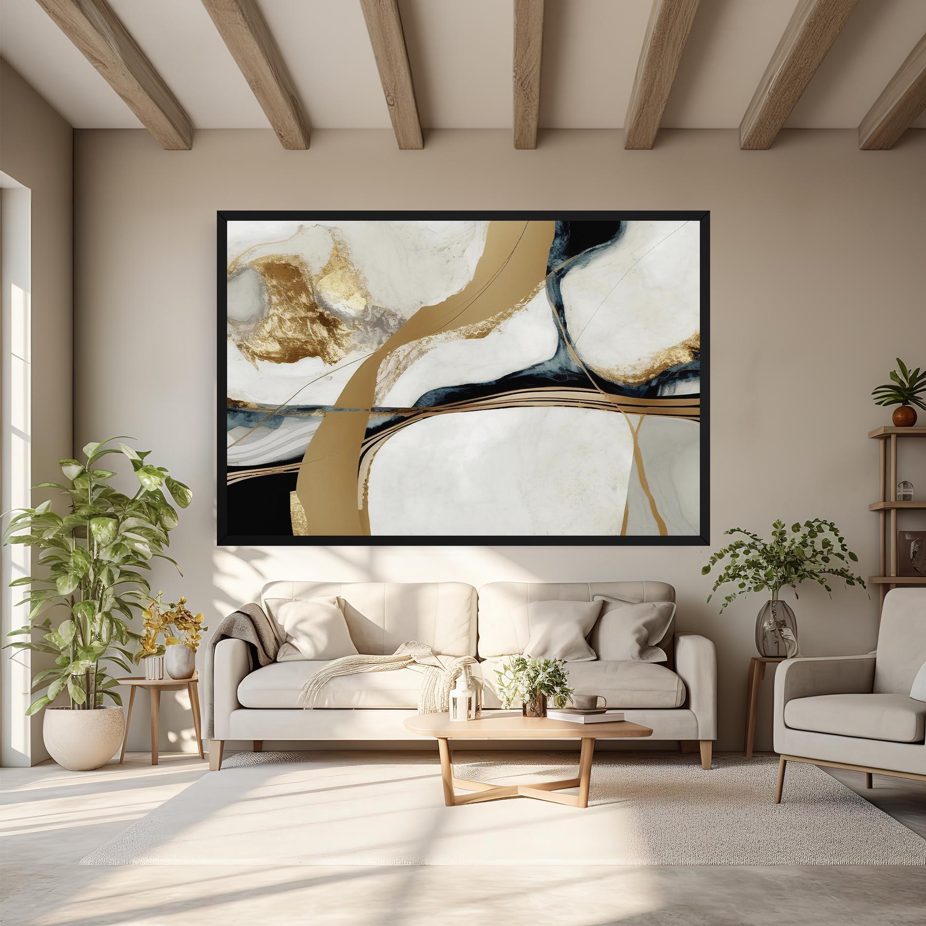 Vászonkép Golden Blue Marble mockup 6