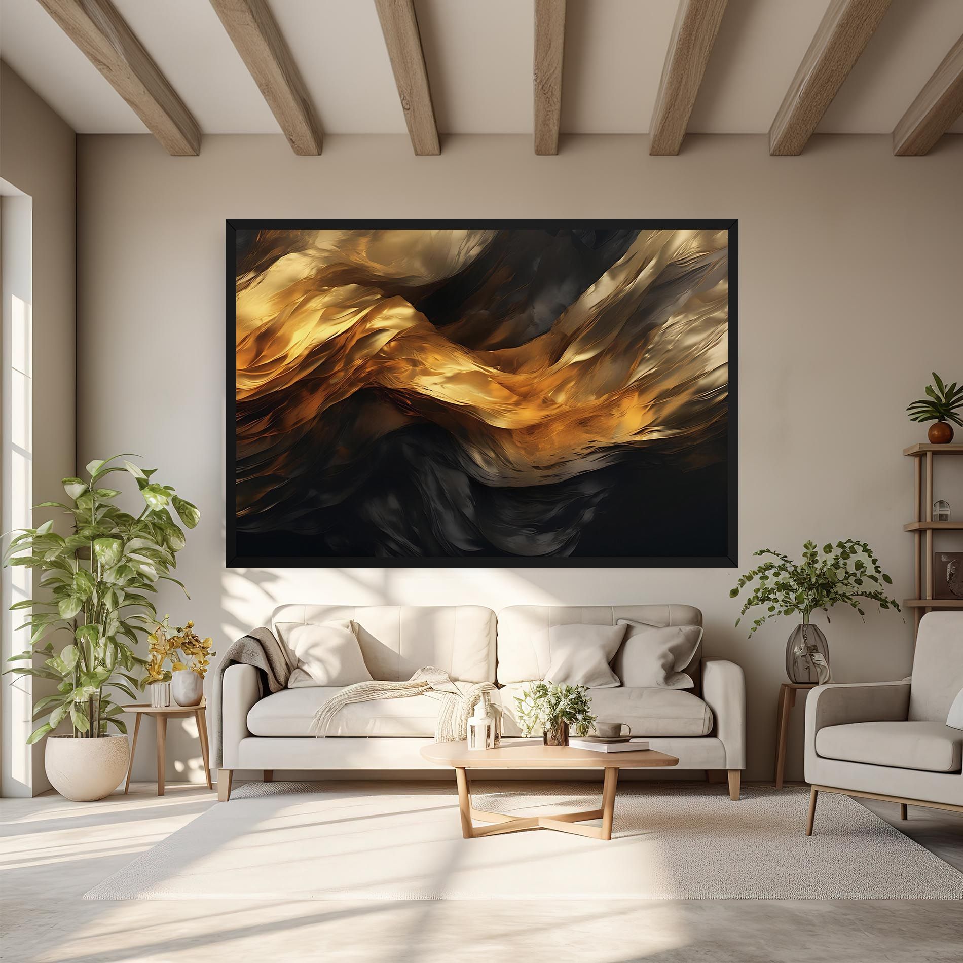 Golden Waves With Black mockup 6