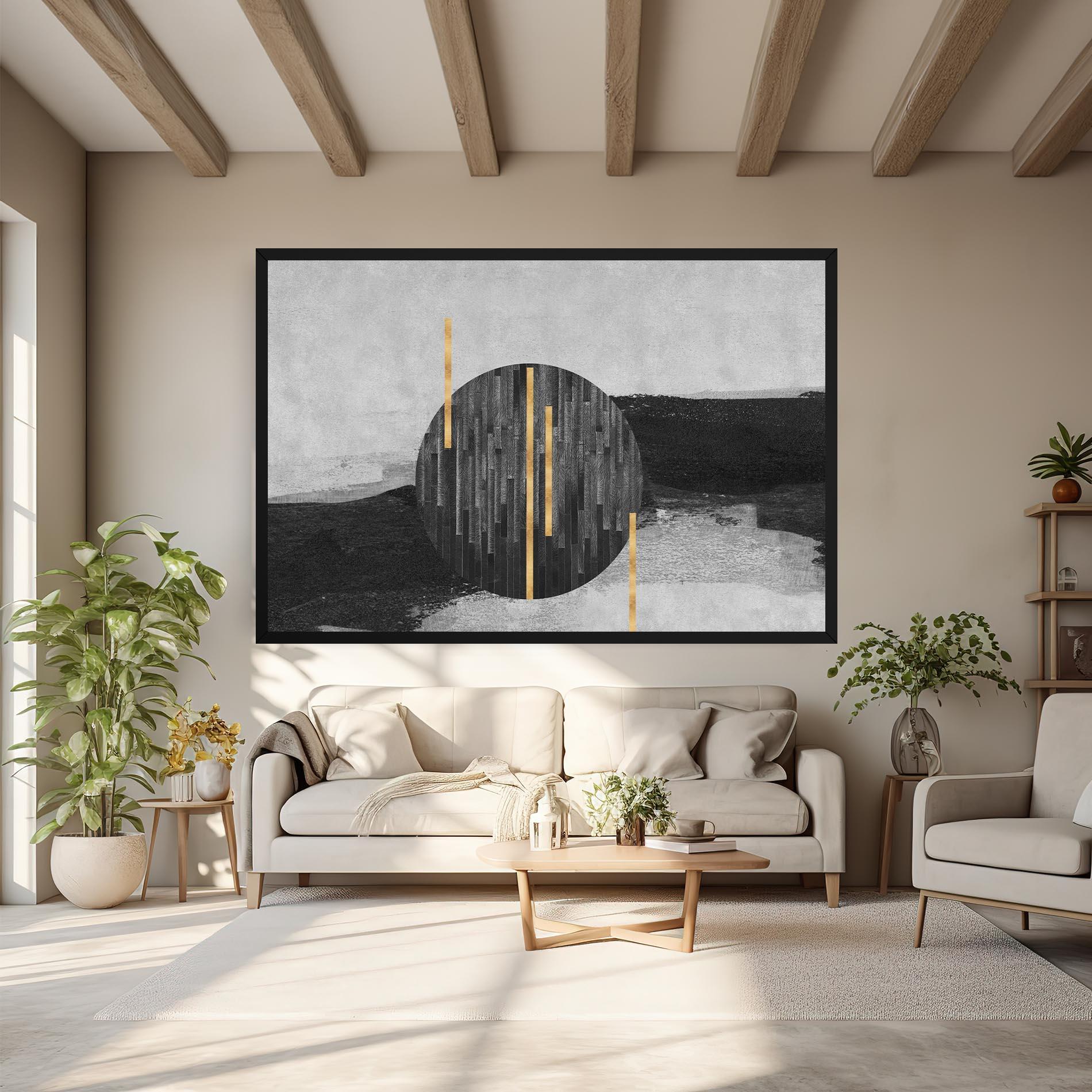 Vászonkép Modern Circle With Gold mockup 6