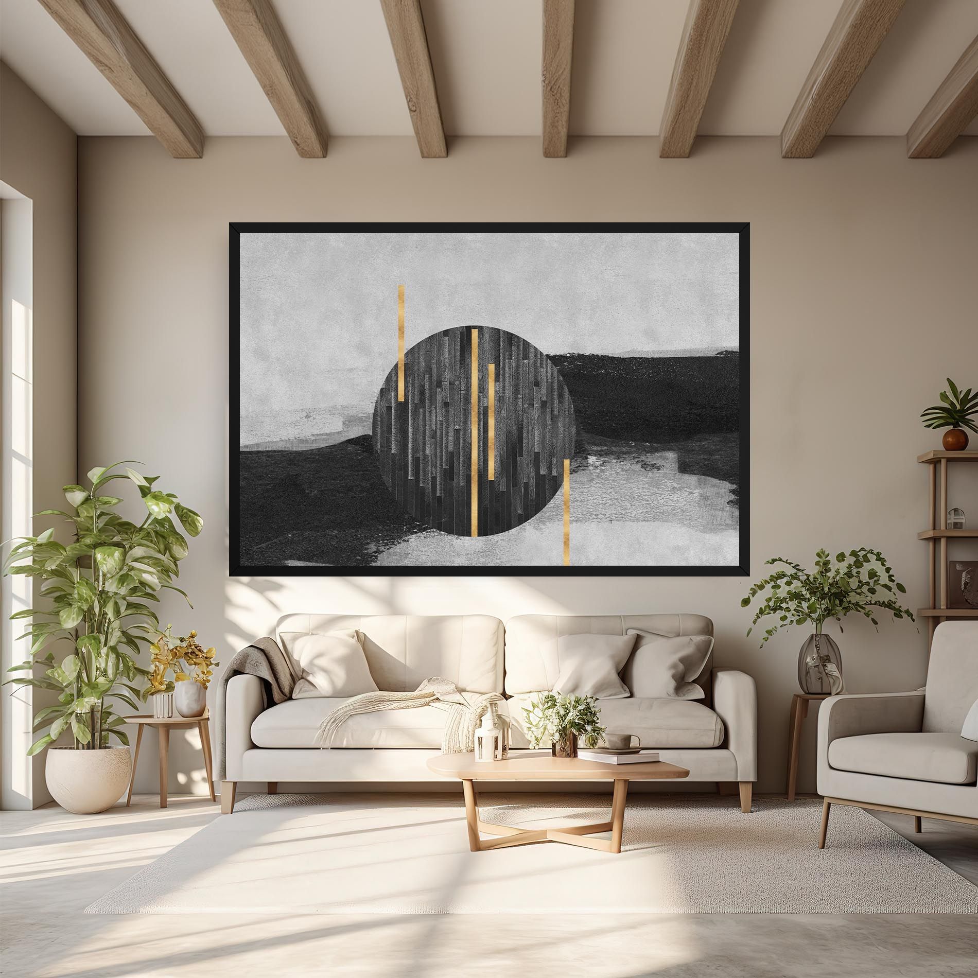 Modern Circle With Gold mockup 6