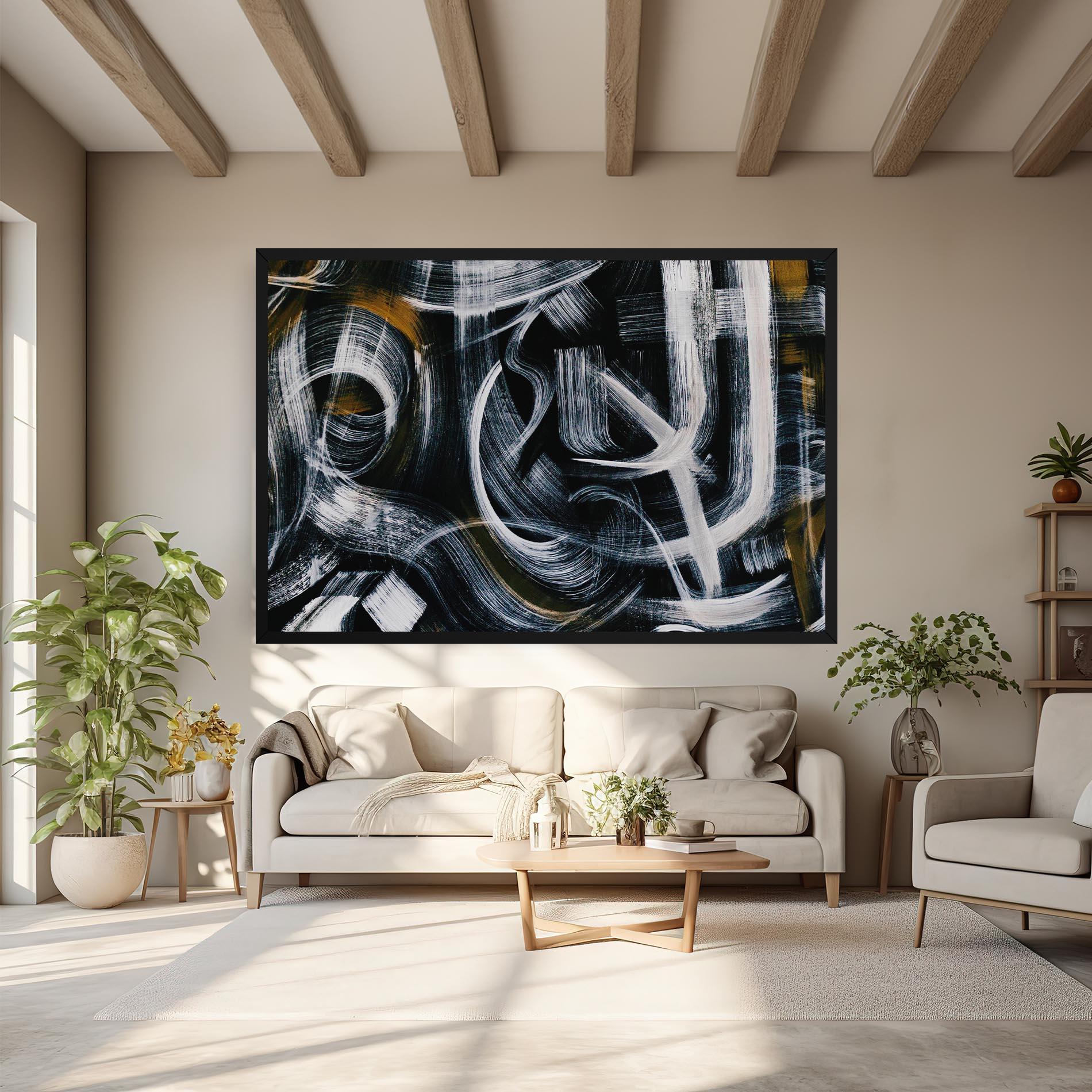 Vászonkép White Brush Lines mockup 6