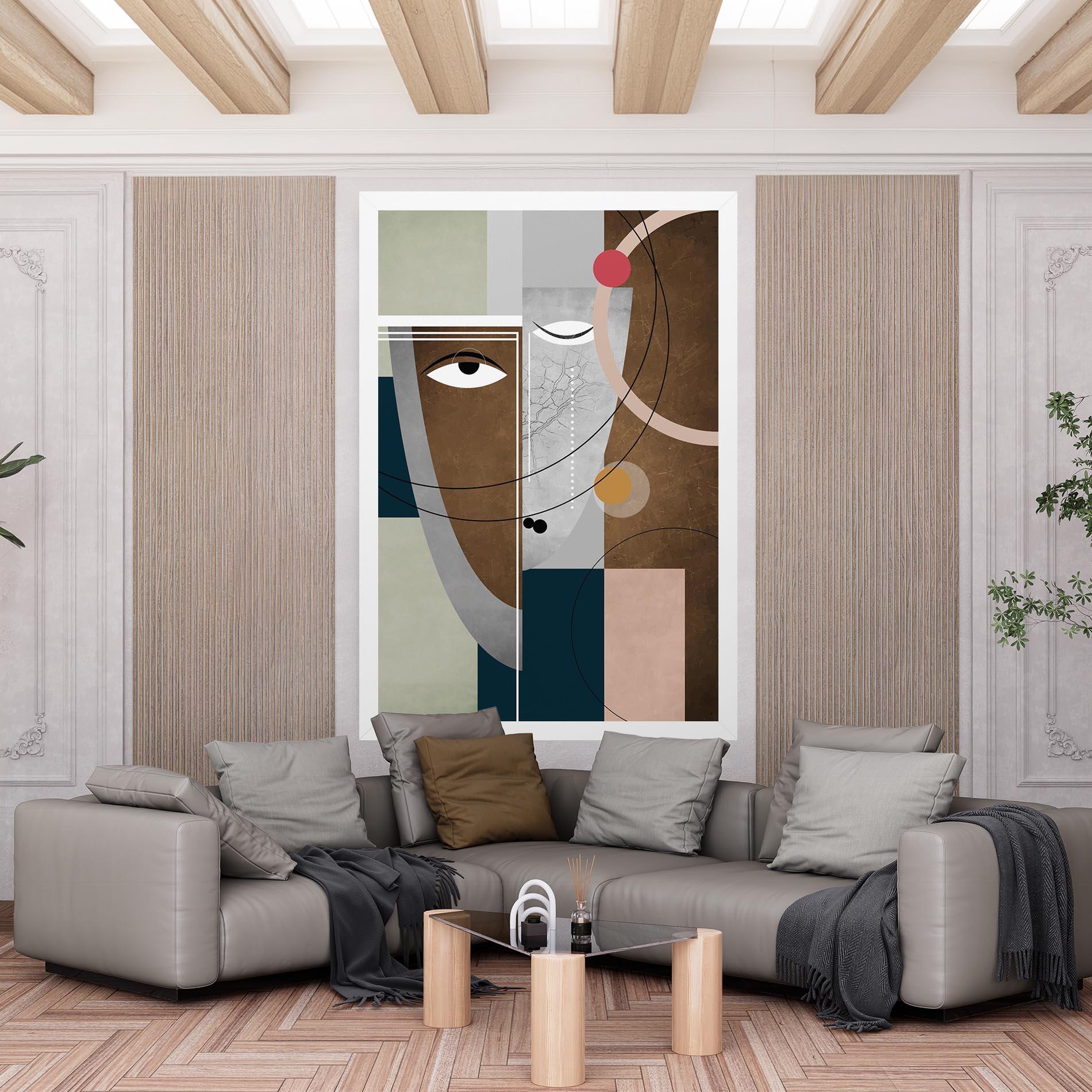 Vászonkép Abstract Brown Face mockup 6