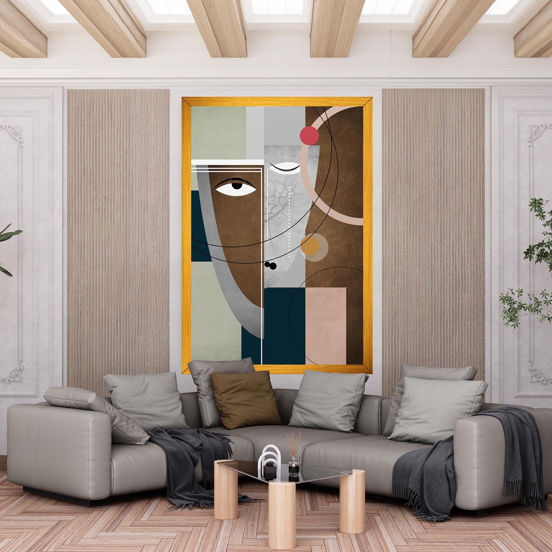 Vászonkép Abstract Brown Face mockup 6