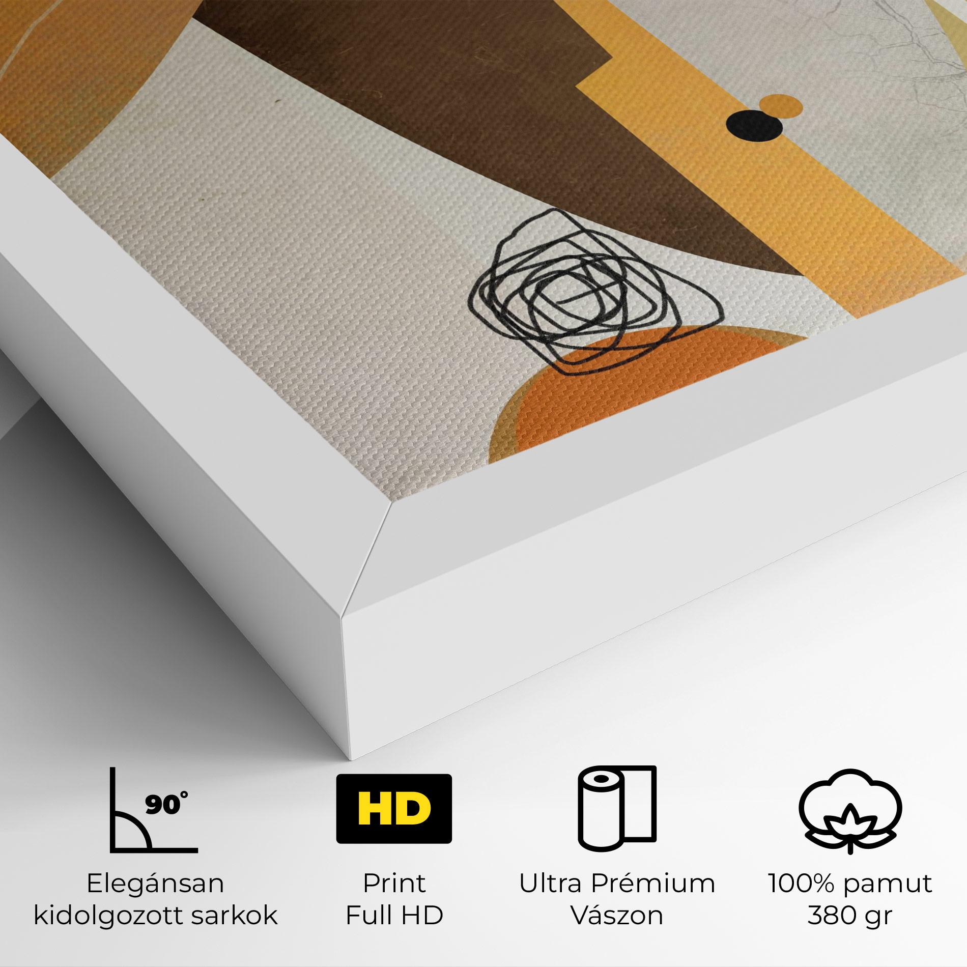 Vászonkép Abstract Orange Face mockup 4