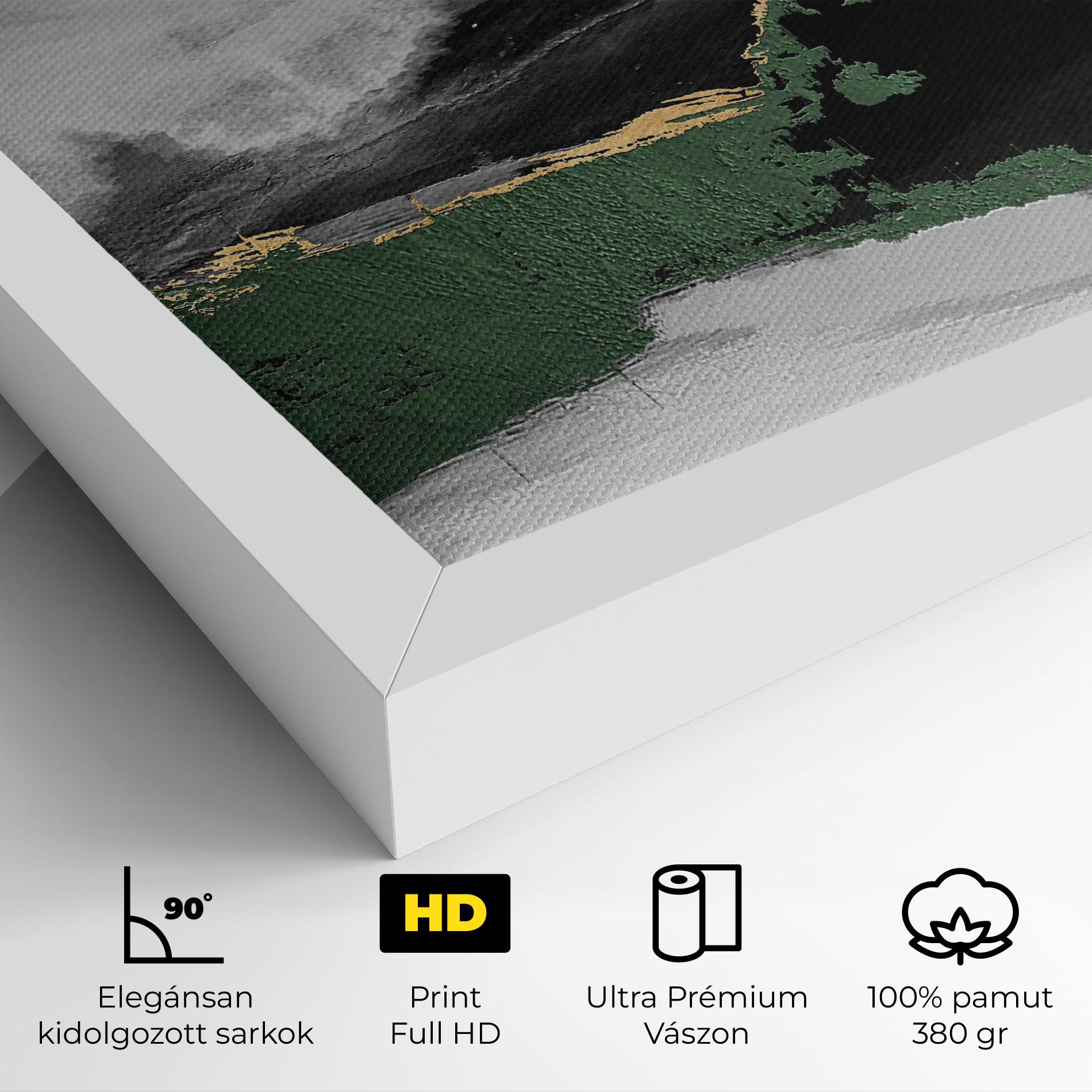 Vászonkép Grey With Green Painting mockup 4