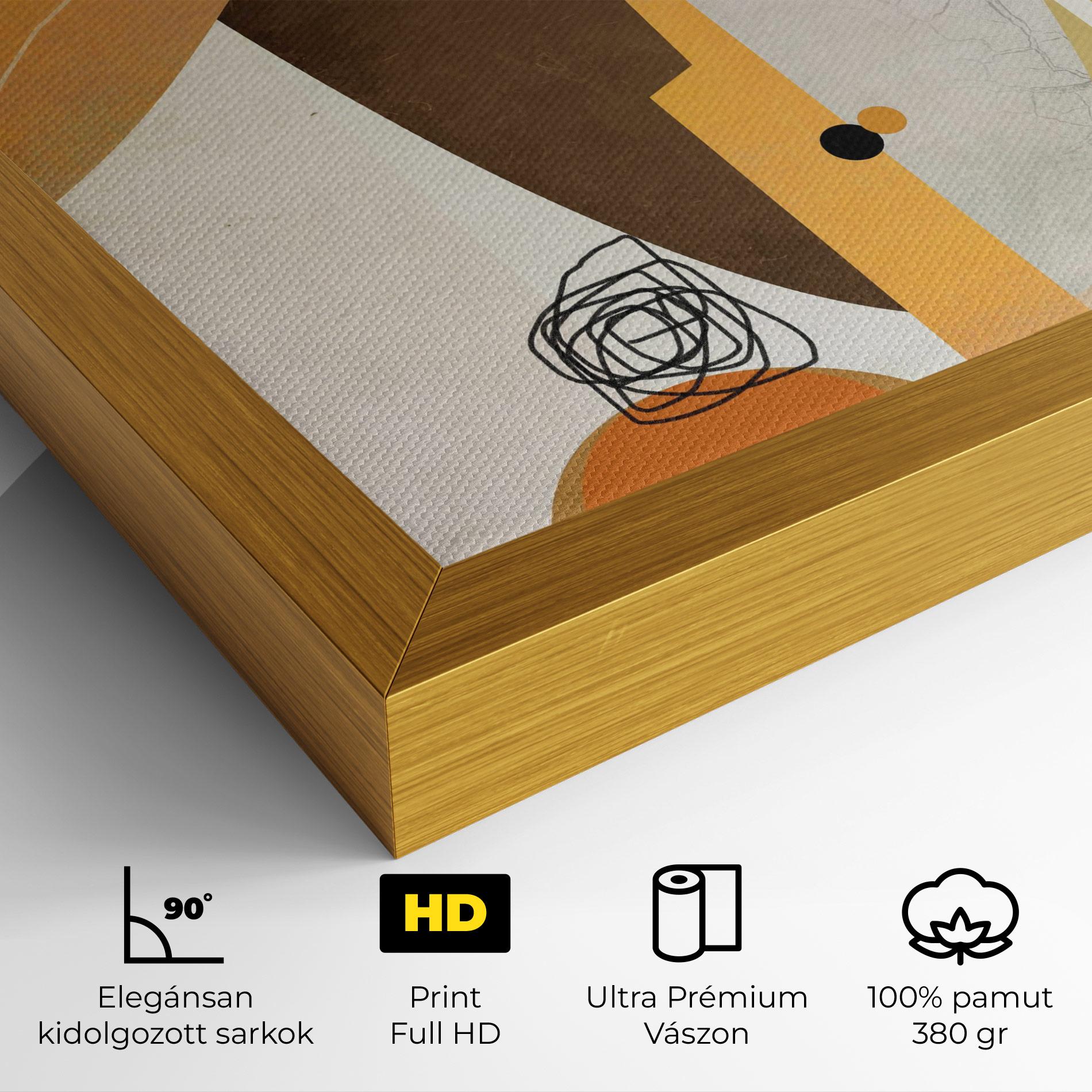 Vászonkép Abstract Orange Face mockup 4