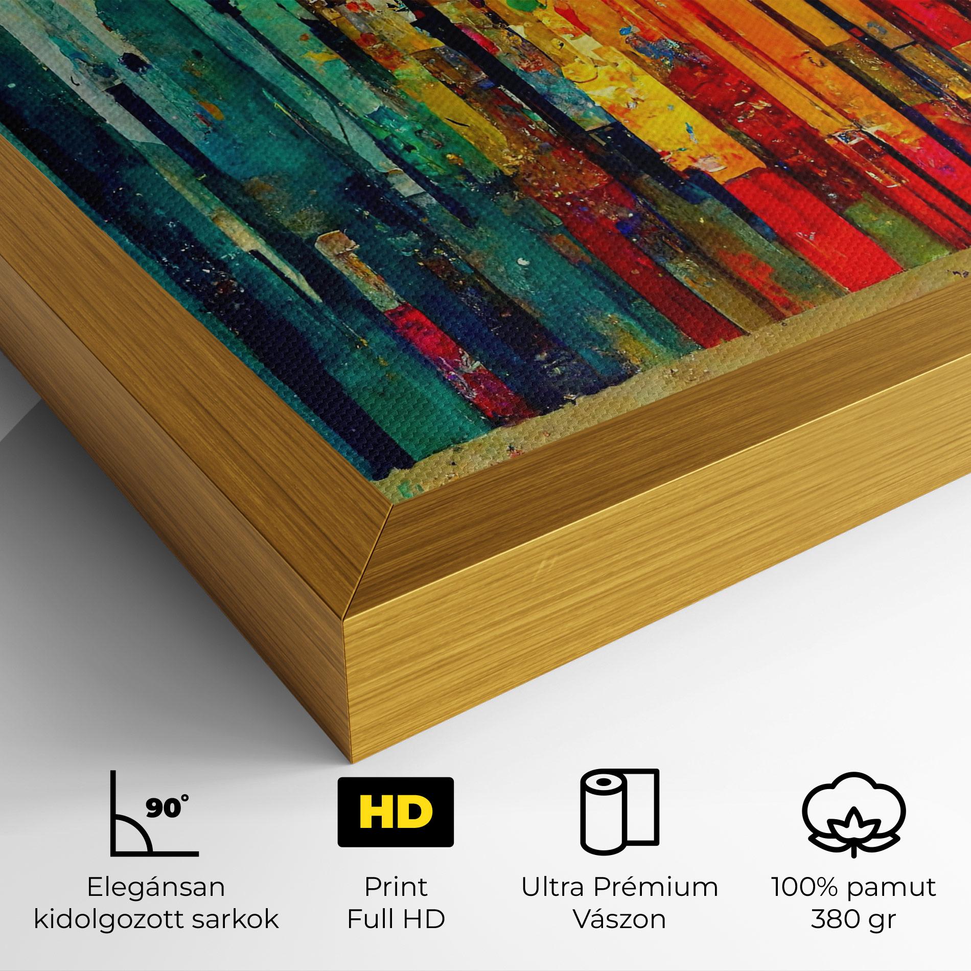 Vászonkép Black Lines On Yellow Light mockup 4