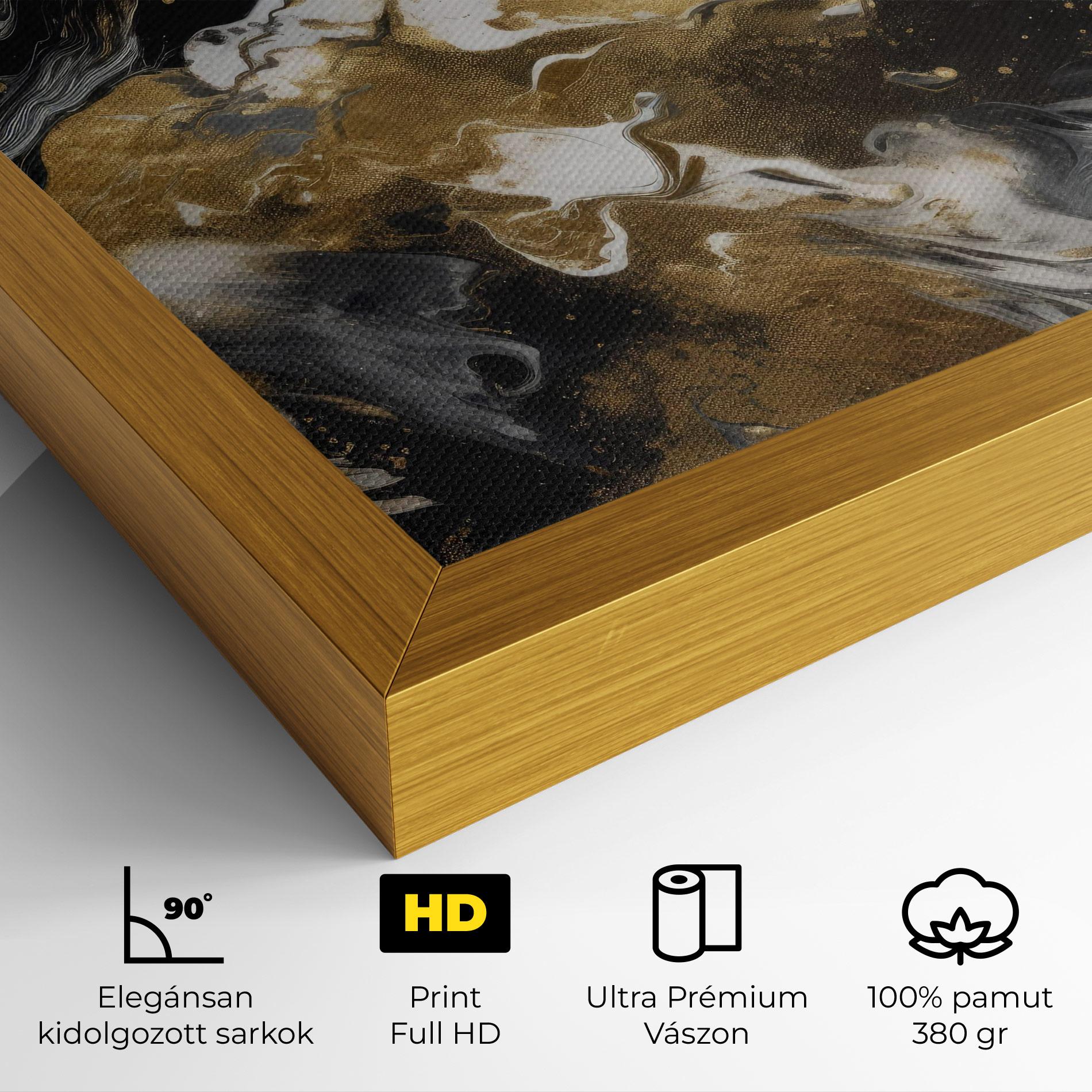 Vászonkép Gold Acrylic Fluid mockup 4