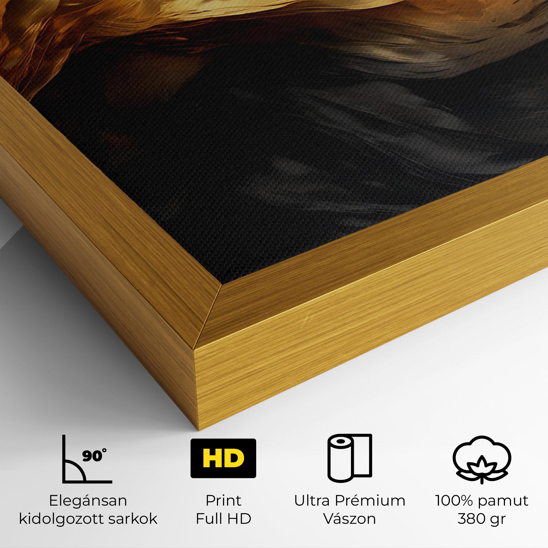Vászonkép Golden Waves With Black mockup 4