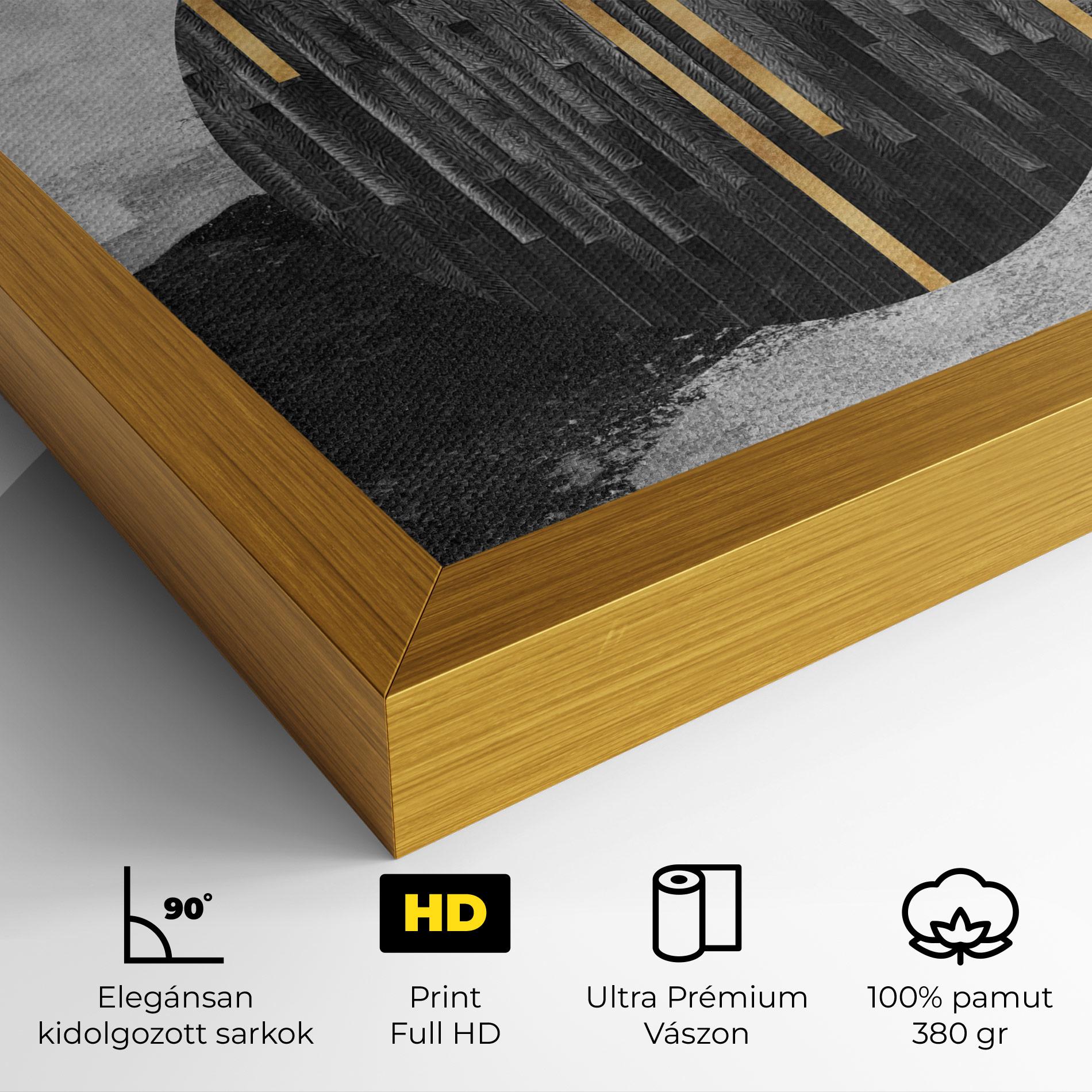 Vászonkép Modern Circle With Gold mockup 4