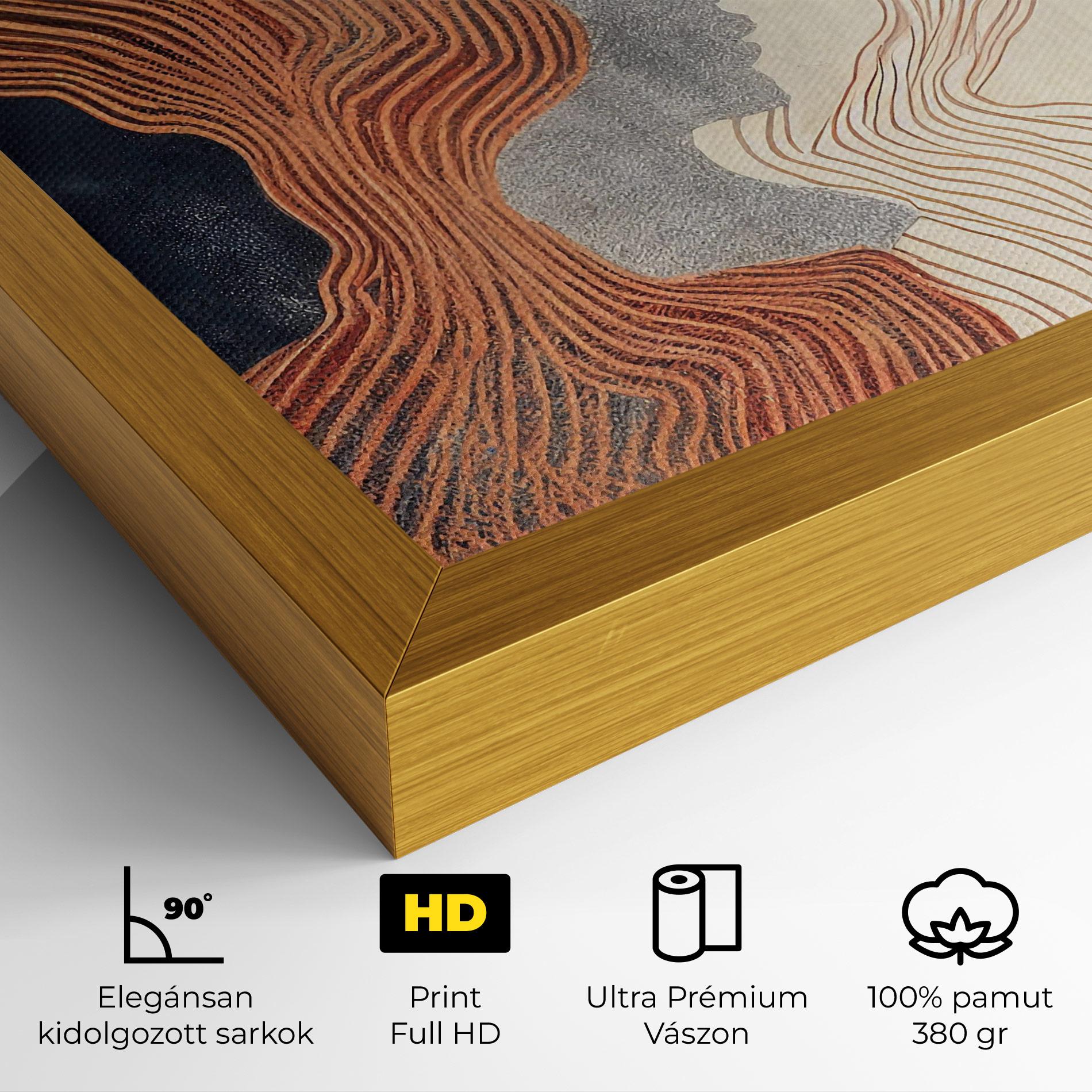 Vászonkép Orange Lines On Blue mockup 4