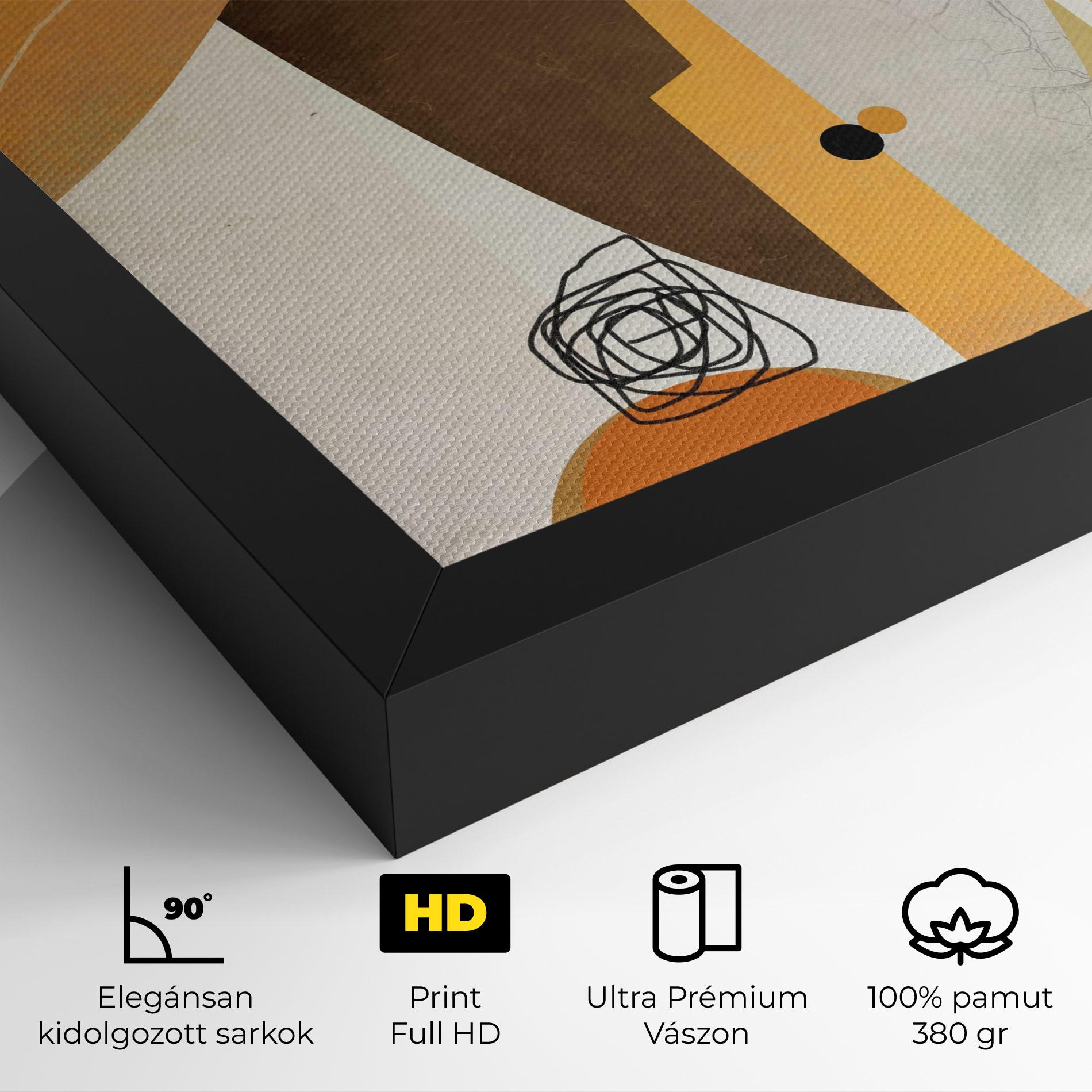 Vászonkép Abstract Orange Face mockup 4