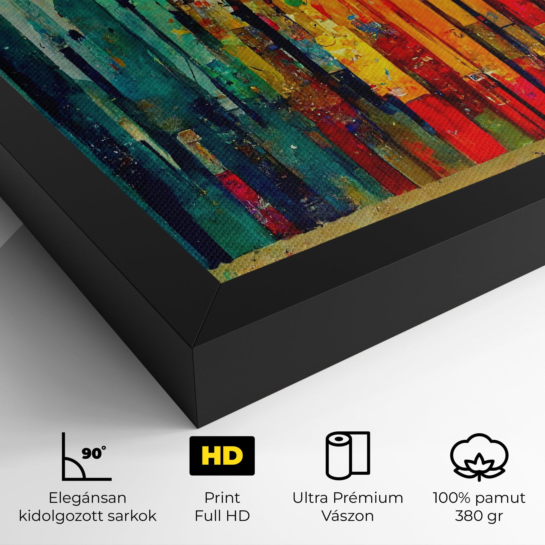 Vászonkép Black Lines On Yellow Light mockup 4