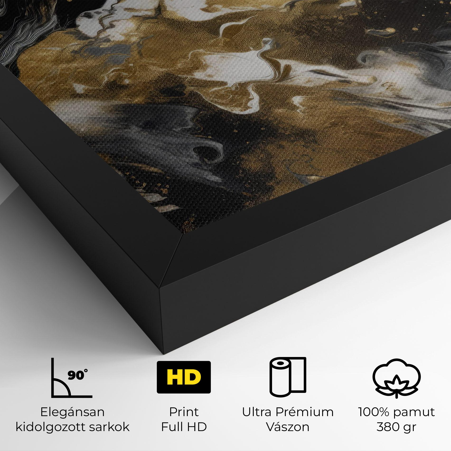Vászonkép Gold Acrylic Fluid mockup 4