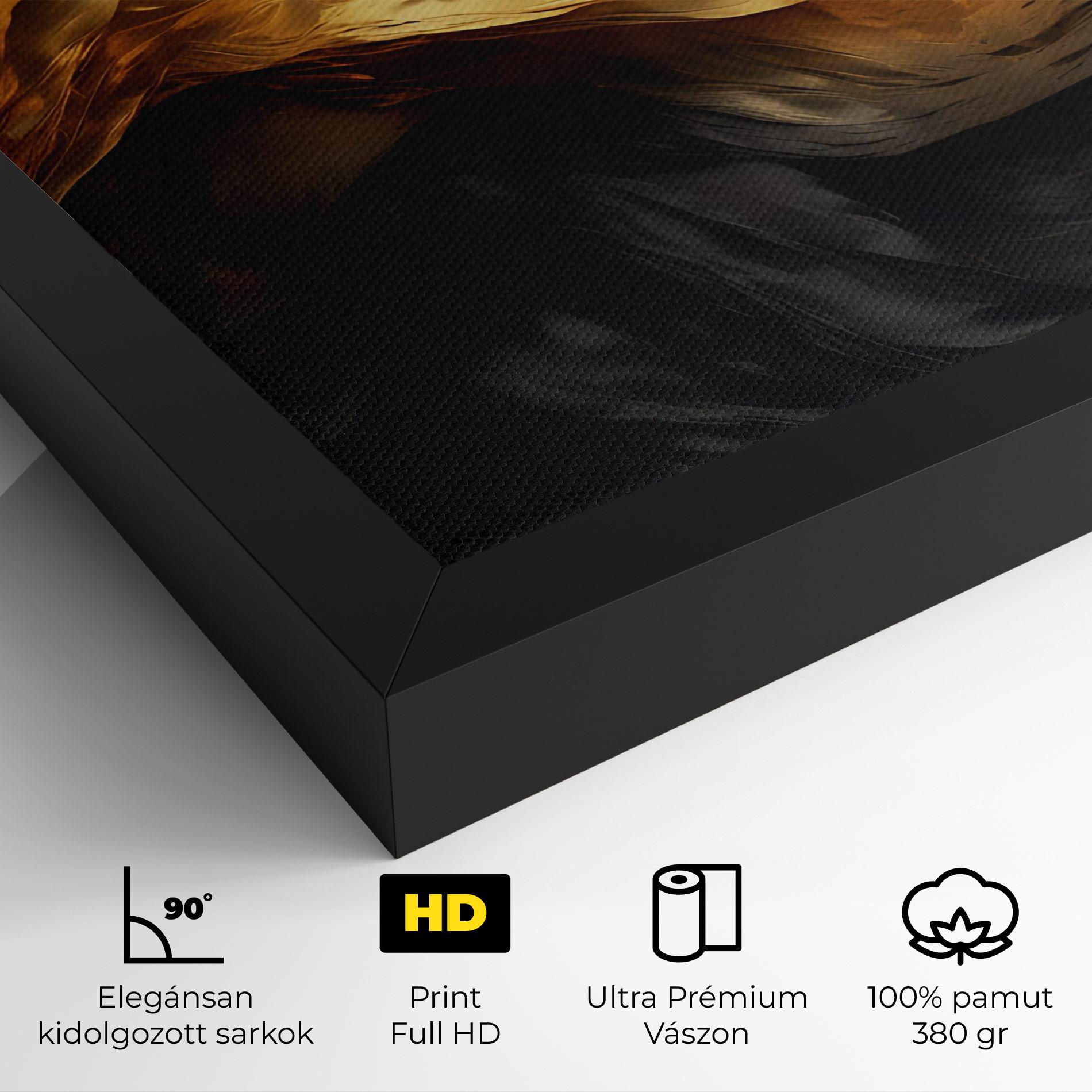Vászonkép Golden Waves With Black mockup 4
