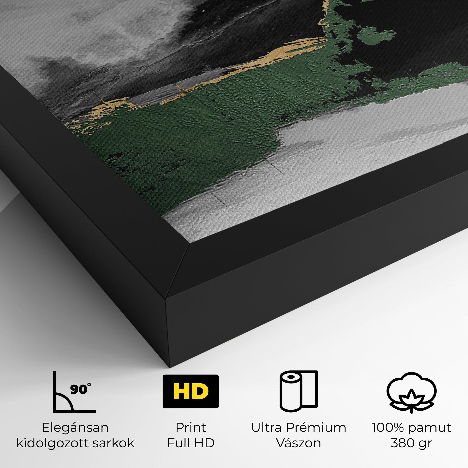 Vászonkép Grey With Green Painting mockup 4