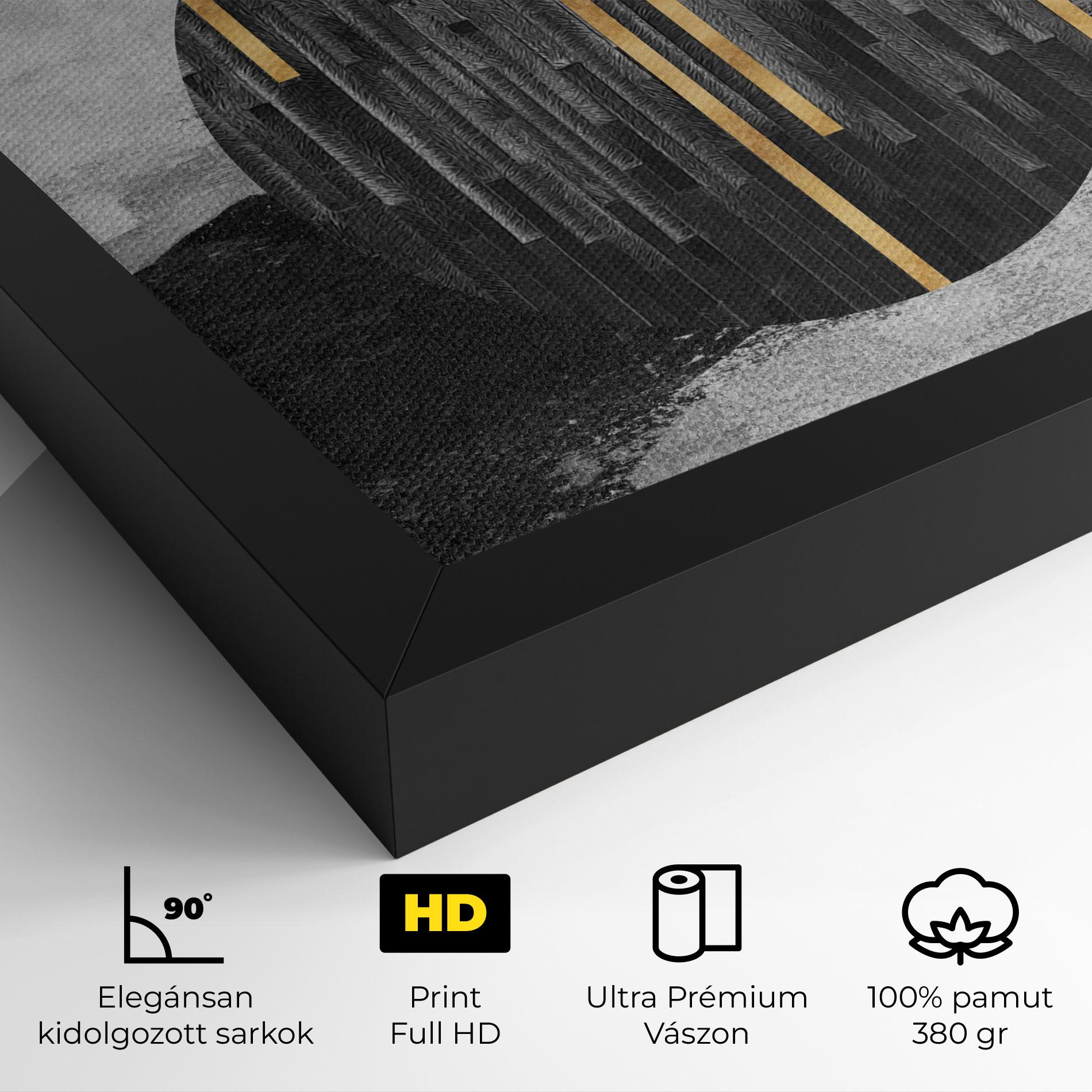 Vászonkép Modern Circle With Gold mockup 4