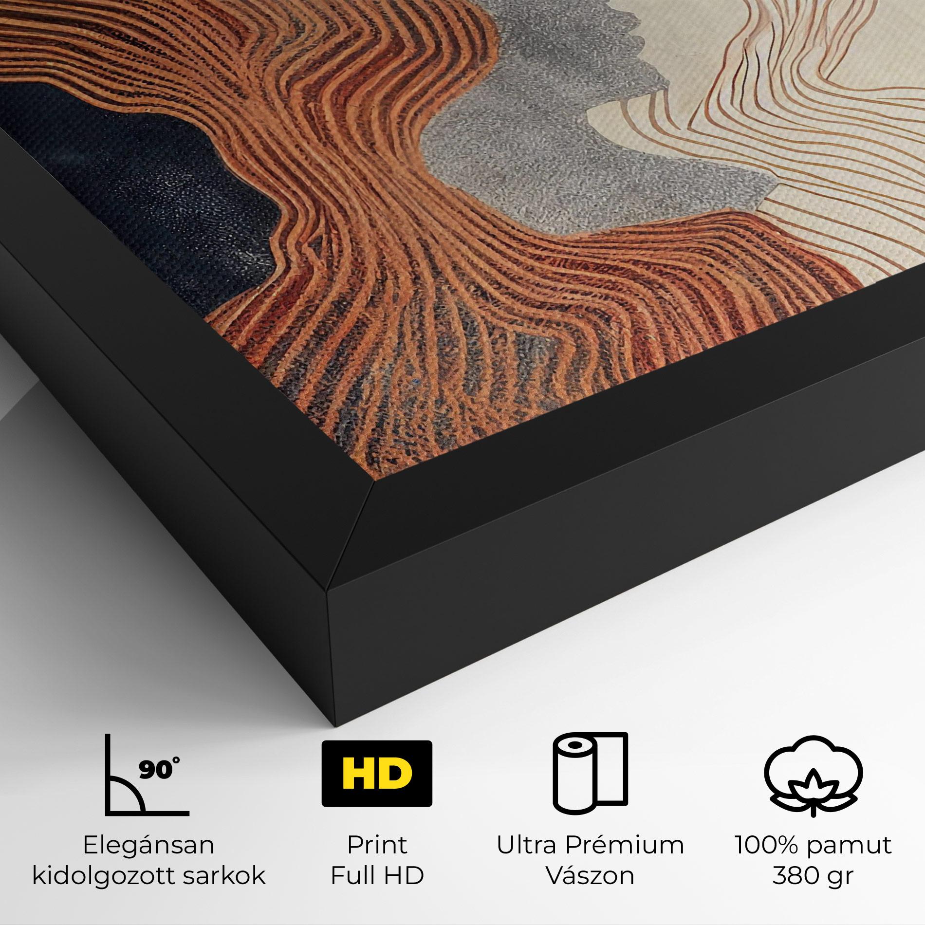 Vászonkép Orange Lines On Blue mockup 4