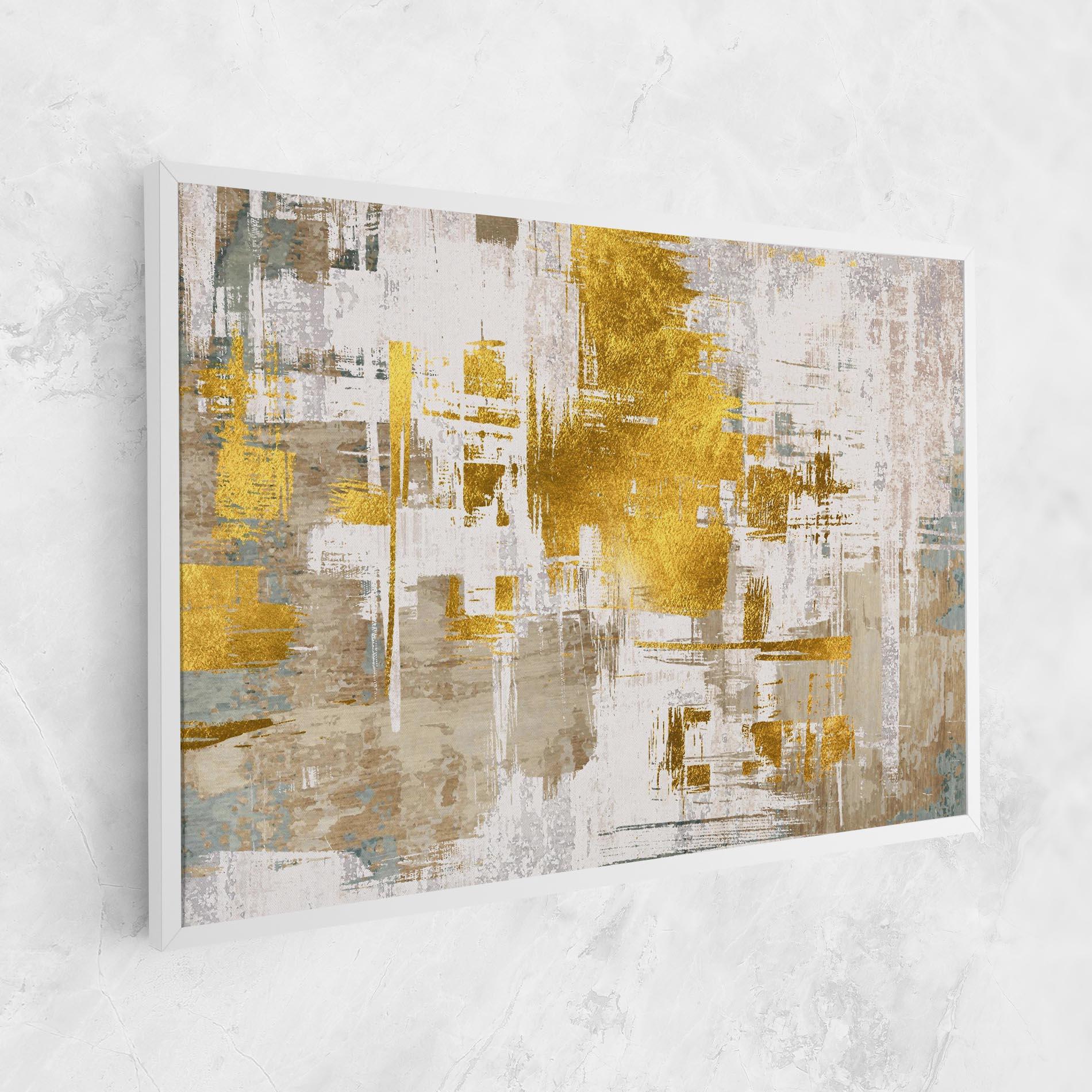 Vászonkép Gold And White Brush mockup 1