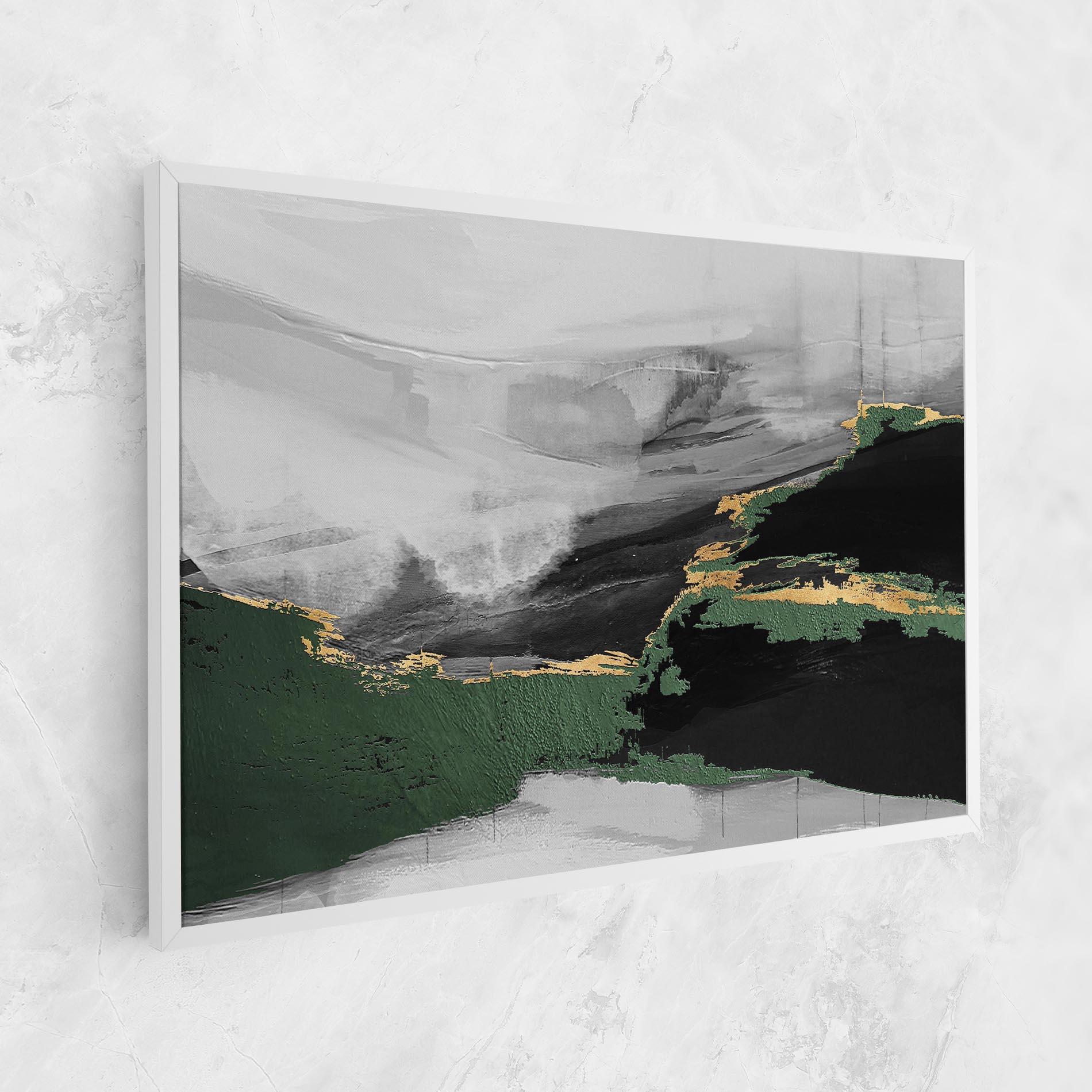 Vászonkép Grey With Green Painting mockup 1