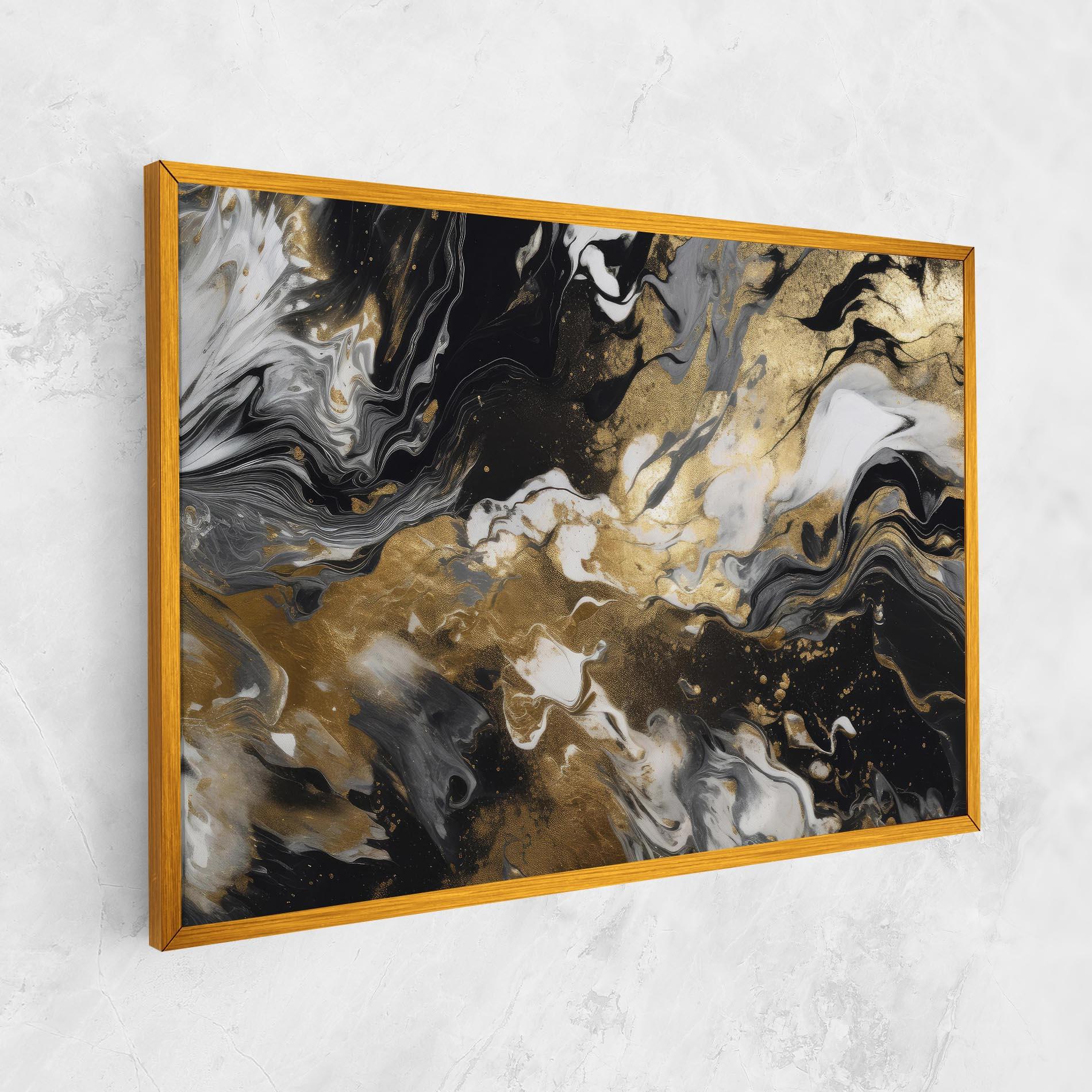 Vászonkép Gold Acrylic Fluid mockup 1