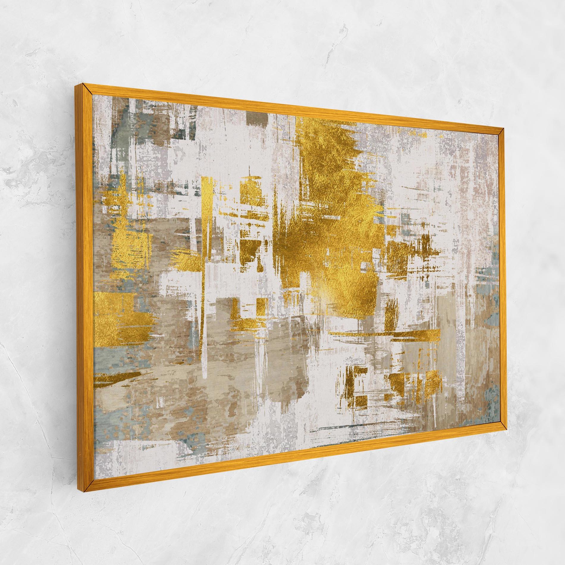 Vászonkép Gold And White Brush mockup 1