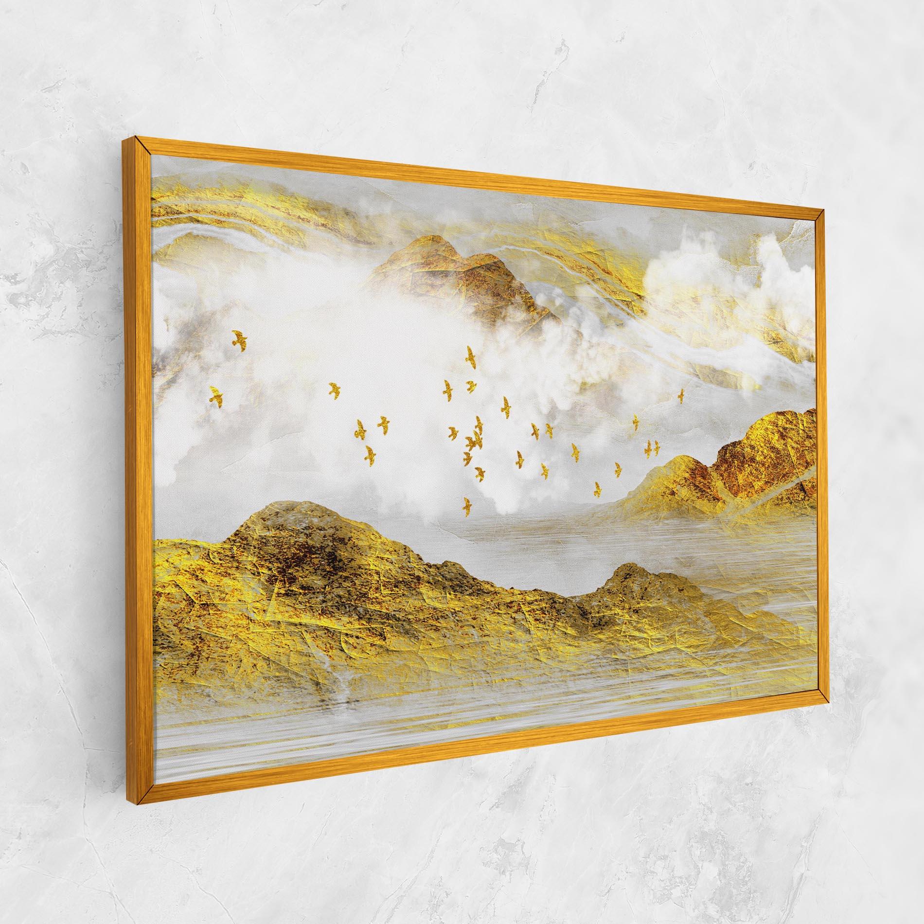 Vászonkép Gold Mountains Abstract mockup 1