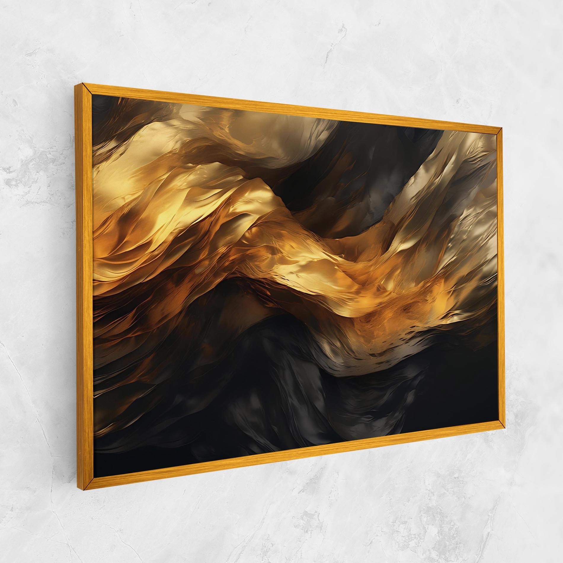 Vászonkép Golden Waves With Black mockup 1