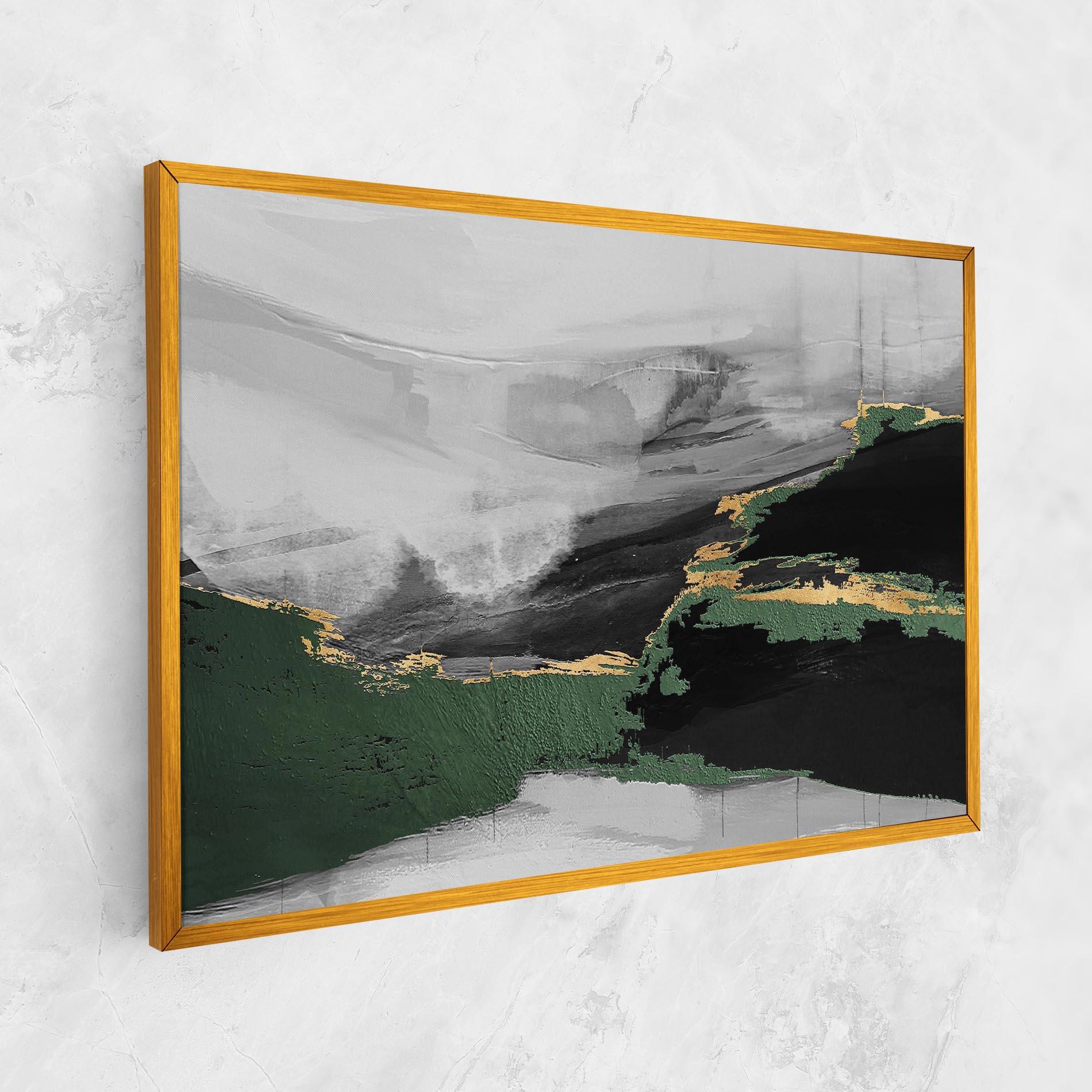 Vászonkép Grey With Green Painting mockup 1