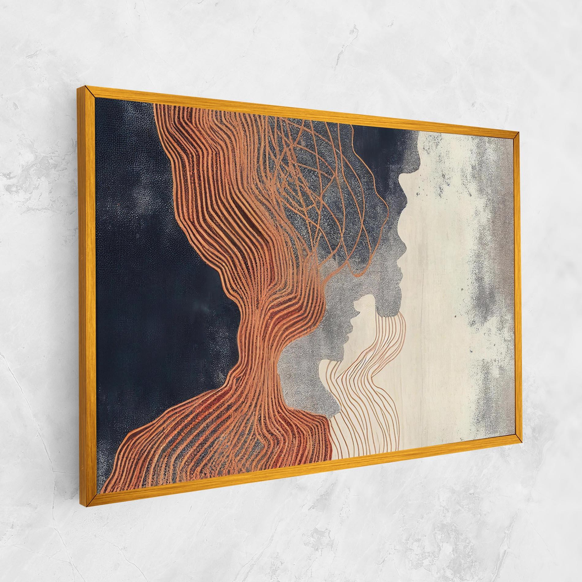 Vászonkép Orange Lines On Blue mockup 1