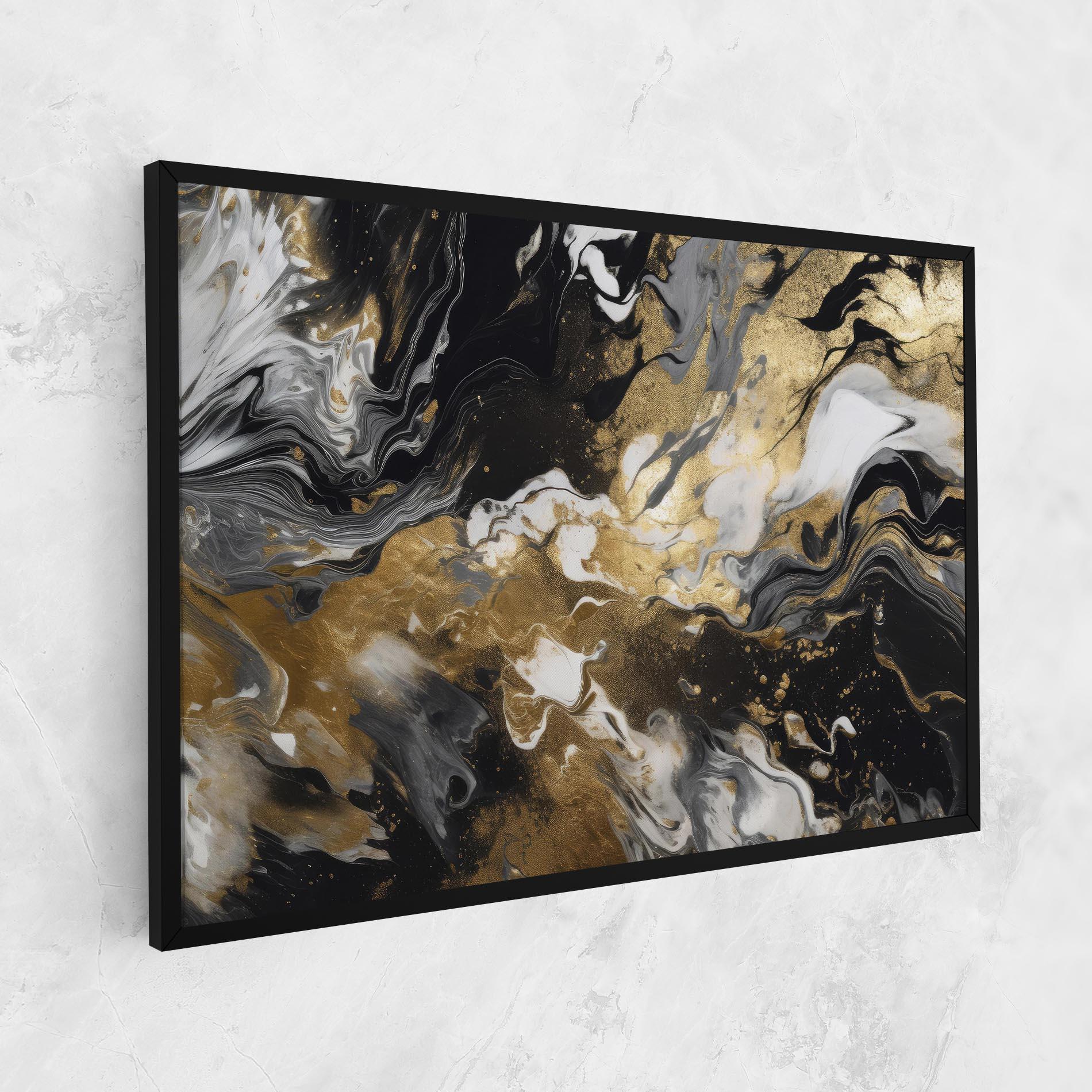 Vászonkép Gold Acrylic Fluid mockup 1