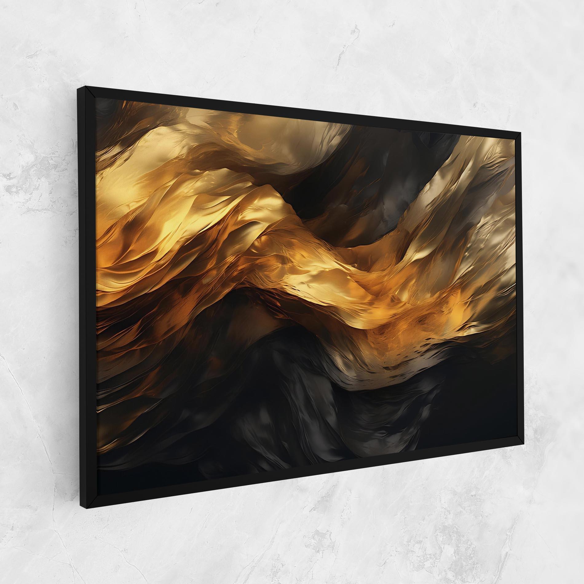 Vászonkép Golden Waves With Black mockup 1