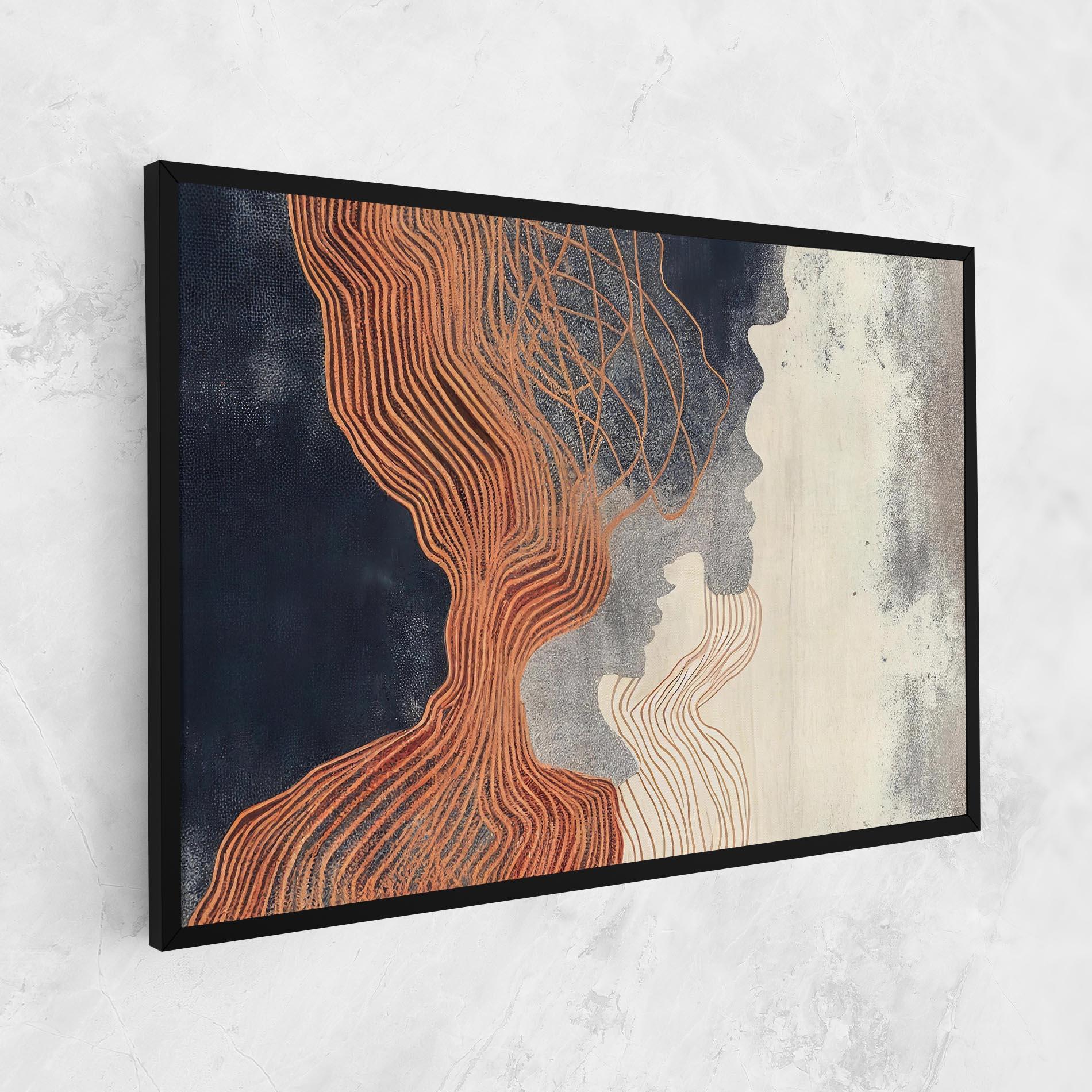 Vászonkép Orange Lines On Blue mockup 1