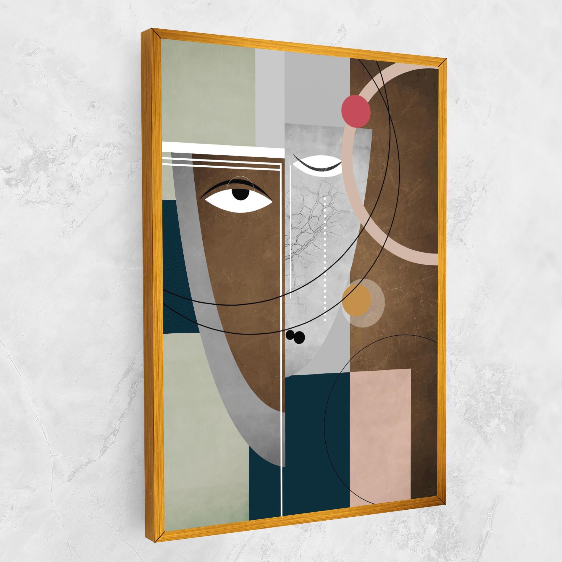 Vászonkép Abstract Brown Face mockup 1