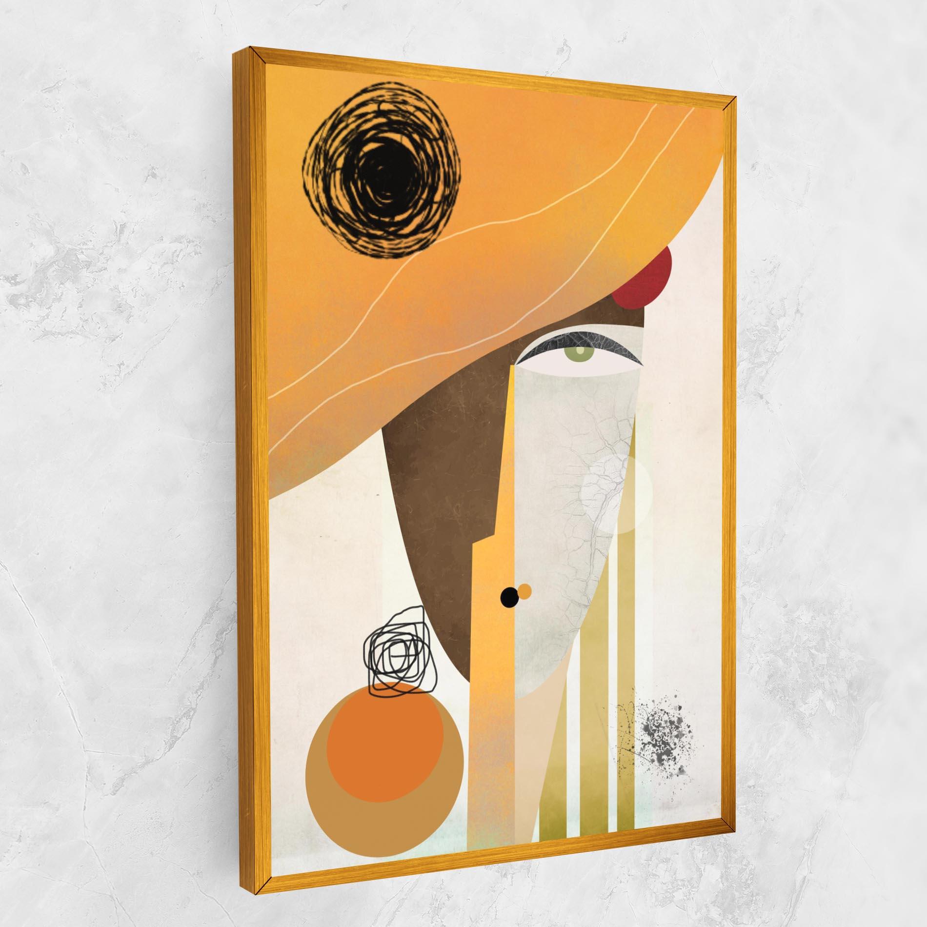 Vászonkép Abstract Orange Face mockup 1
