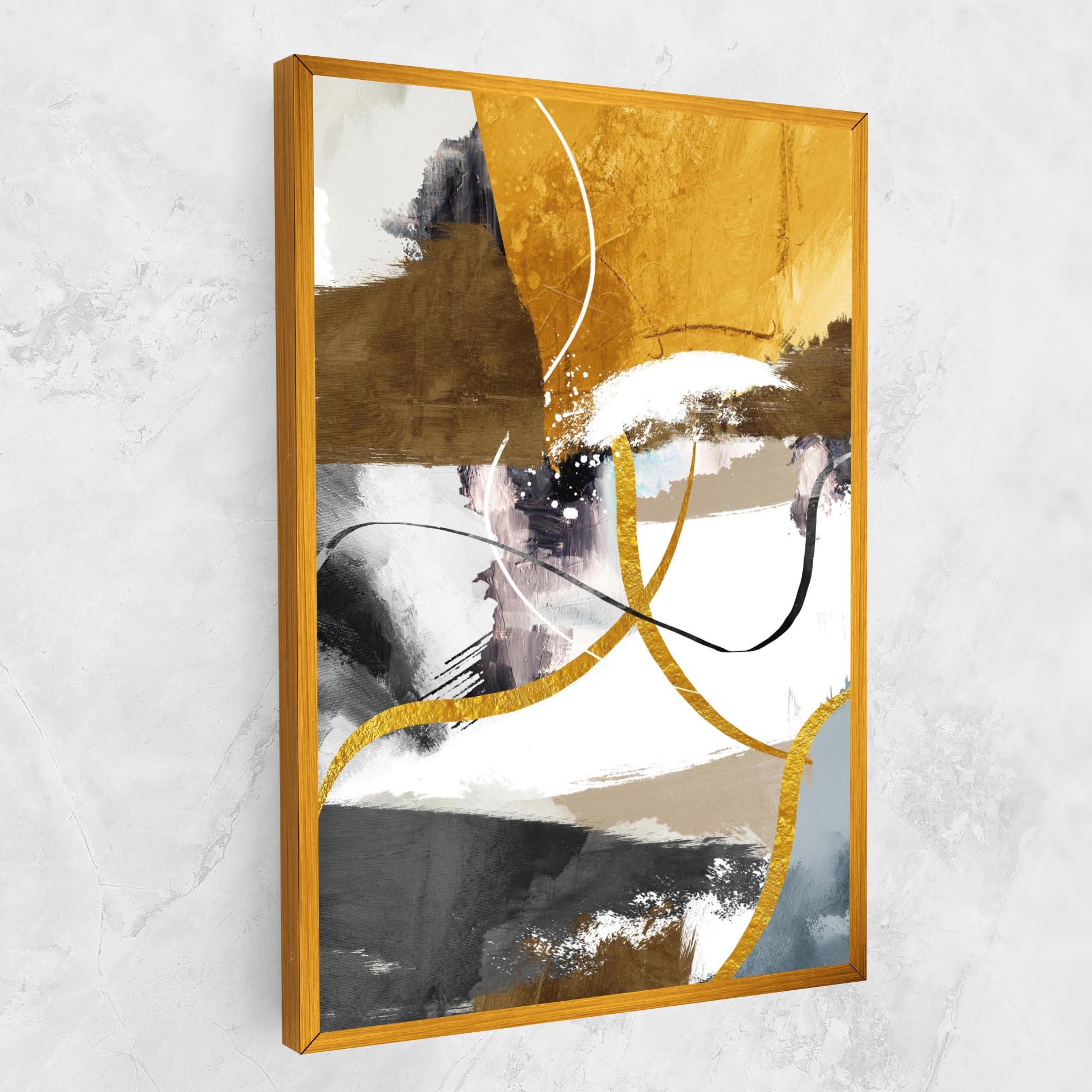 Vászonkép Chaotic Golden Painting mockup 1