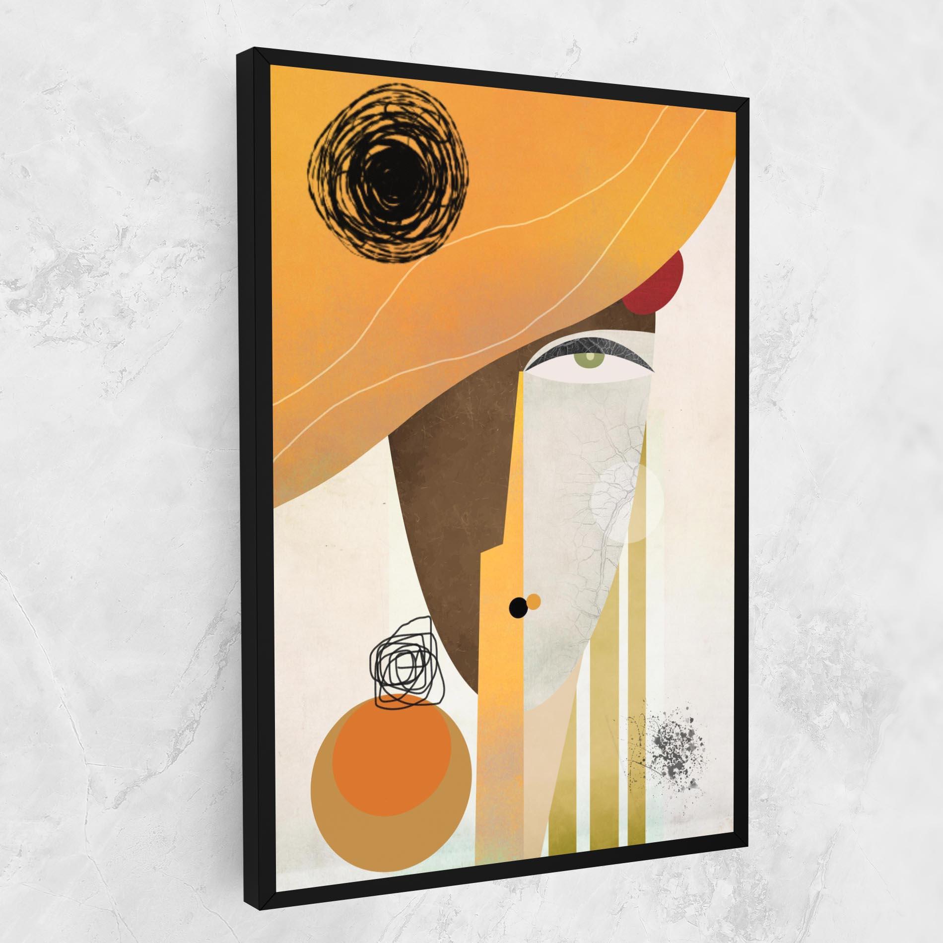 Vászonkép Abstract Orange Face mockup 1