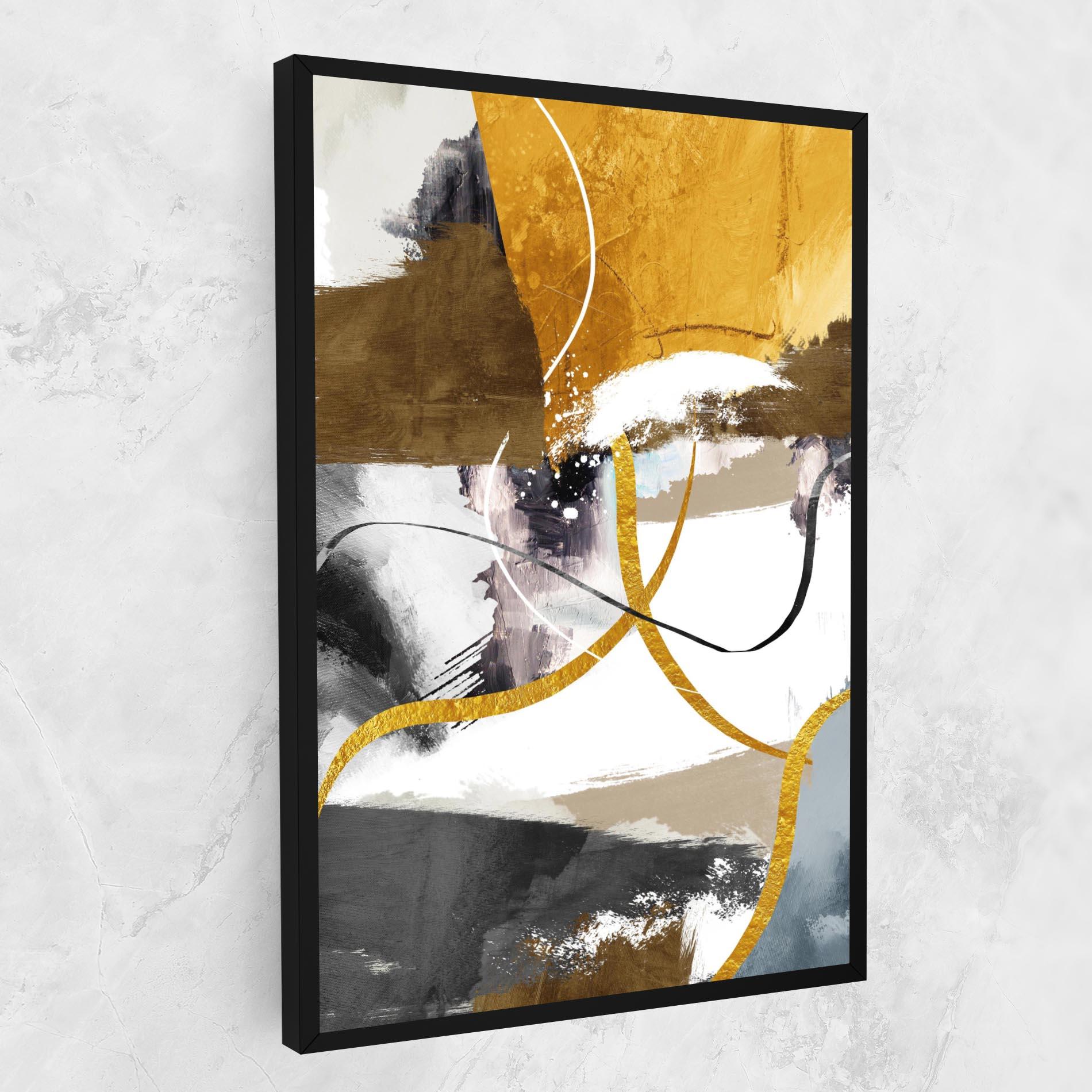 Vászonkép Chaotic Golden Painting mockup 1