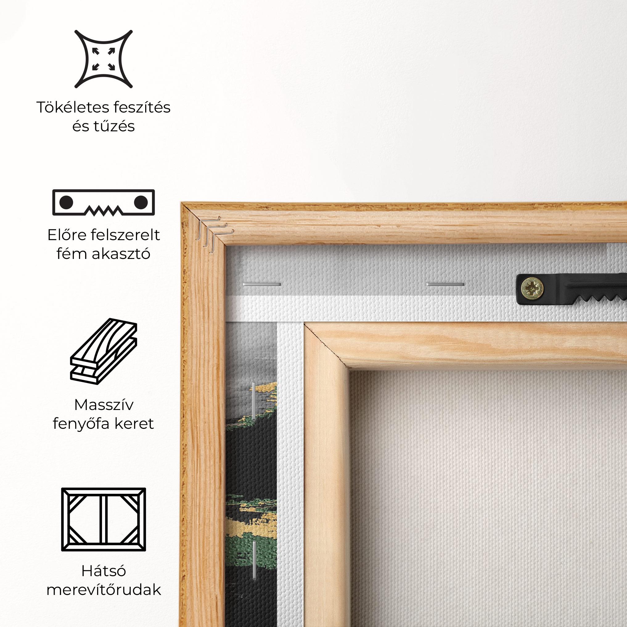 Vászonkép Grey With Green Painting mockup 5