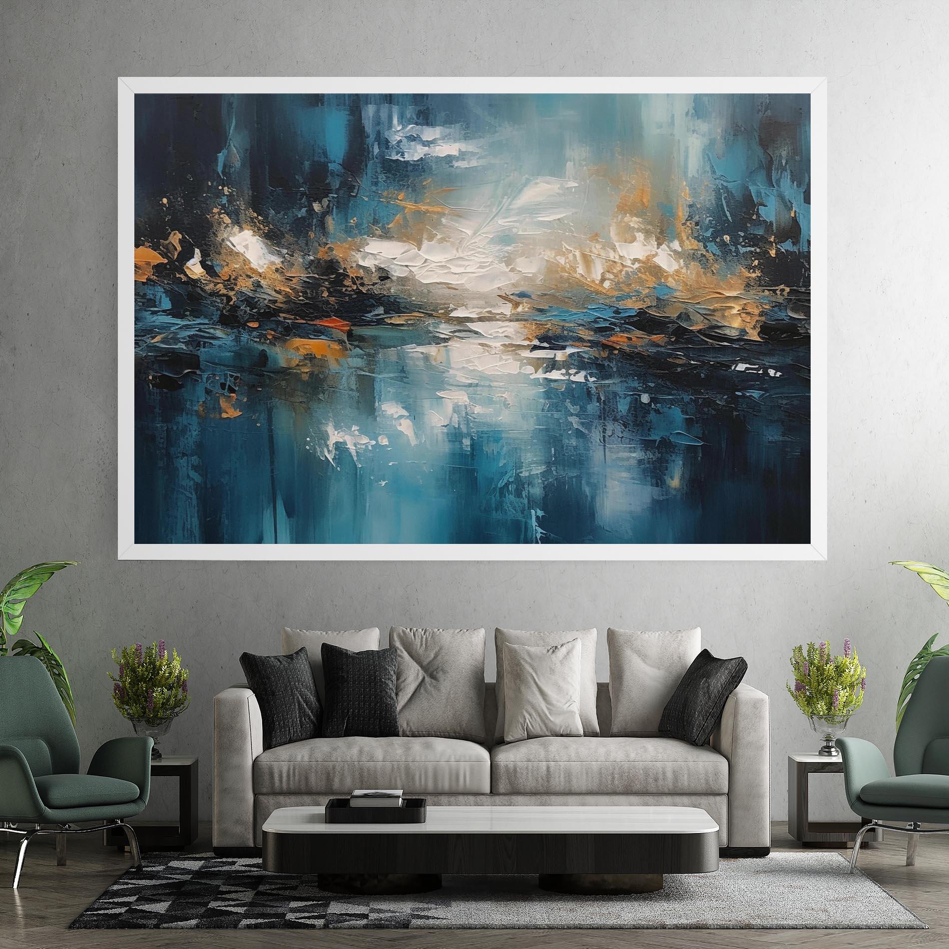 Vászonkép Abstract Blue Art mockup 7