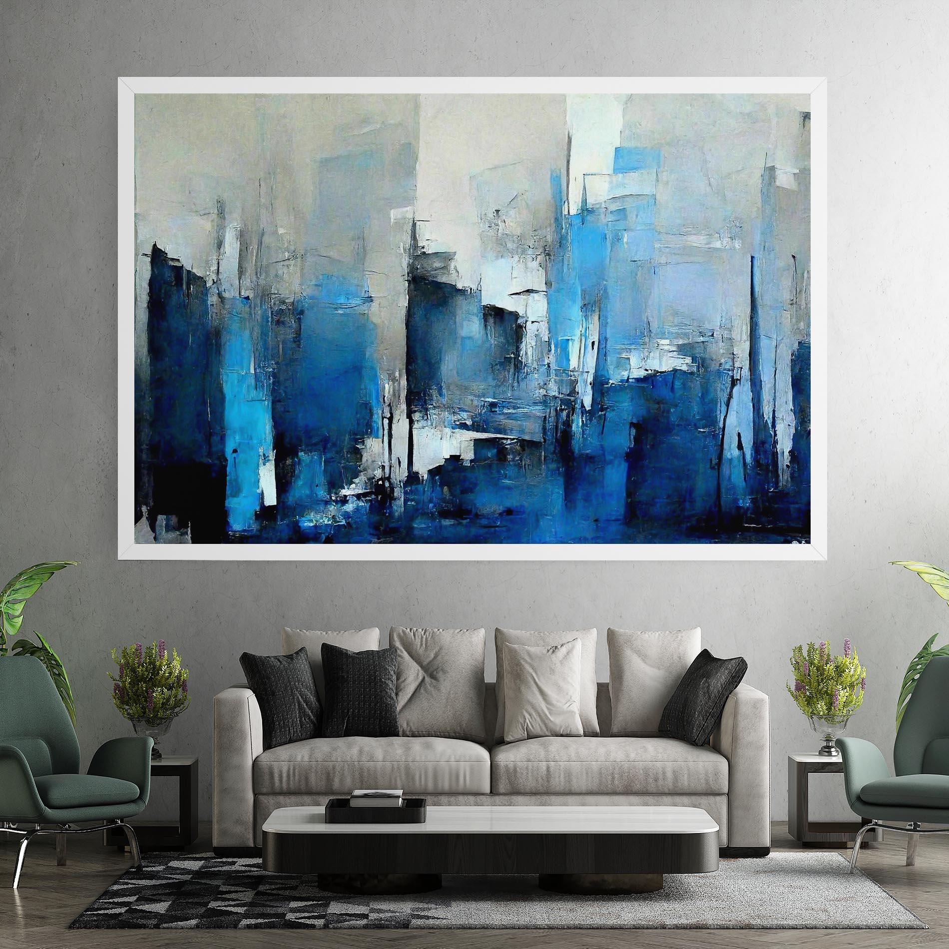 Vászonkép Blue Gray Color mockup 7