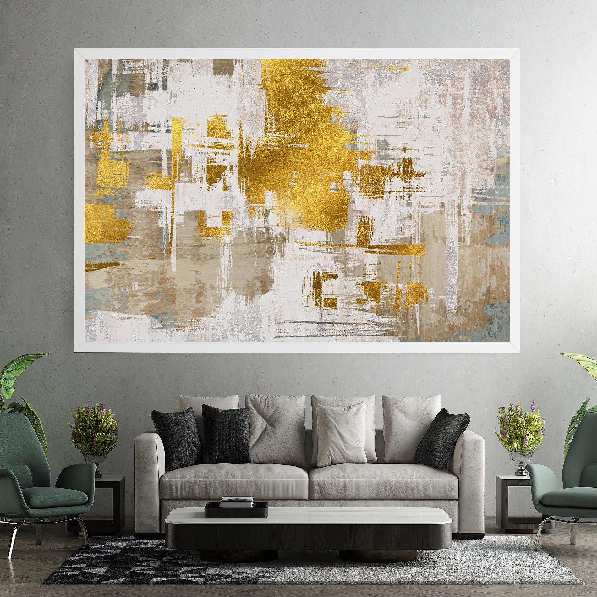 Vászonkép Gold And White Brush mockup 7