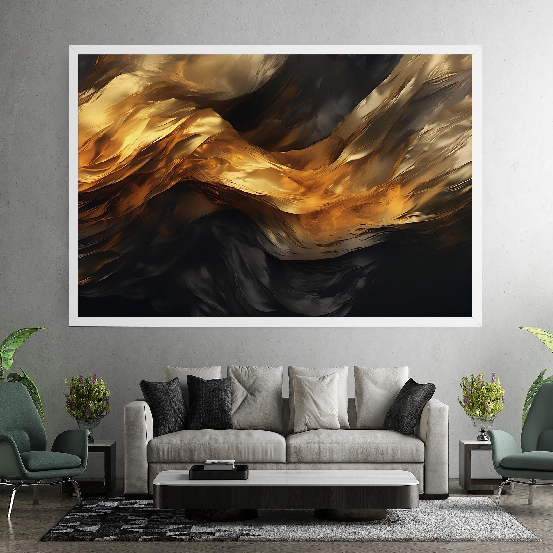 Golden Waves With Black mockup 7