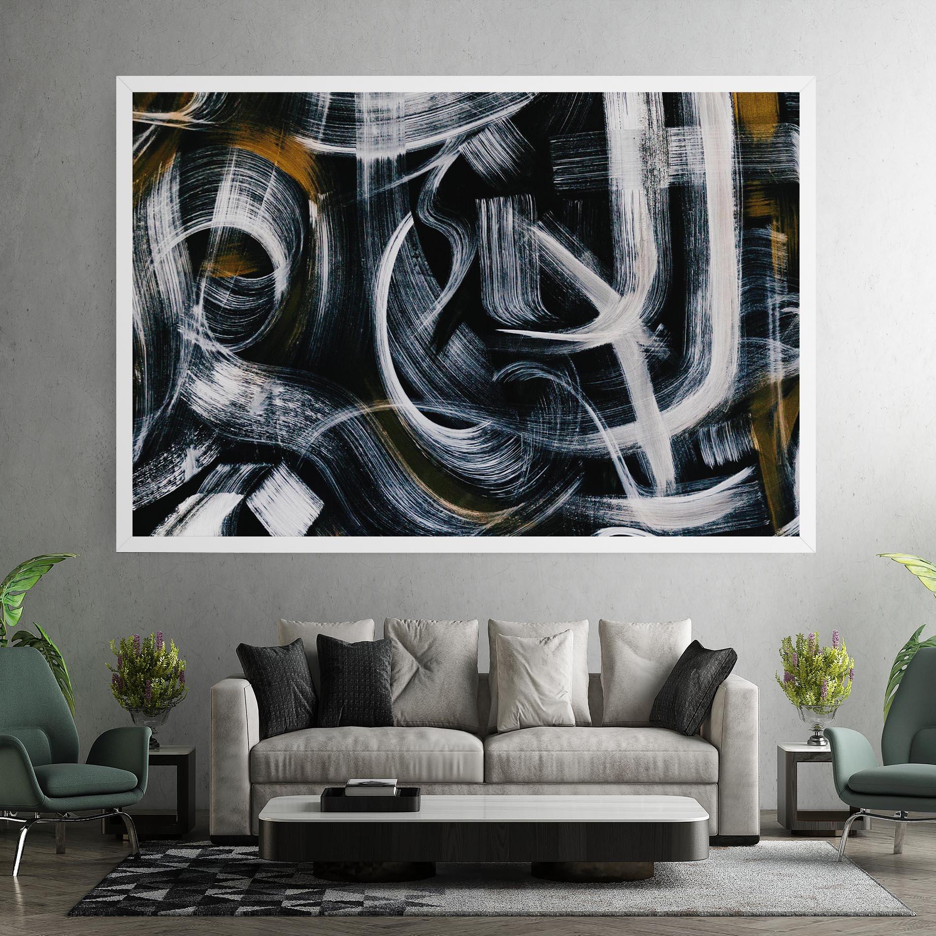 Vászonkép White Brush Lines mockup 7