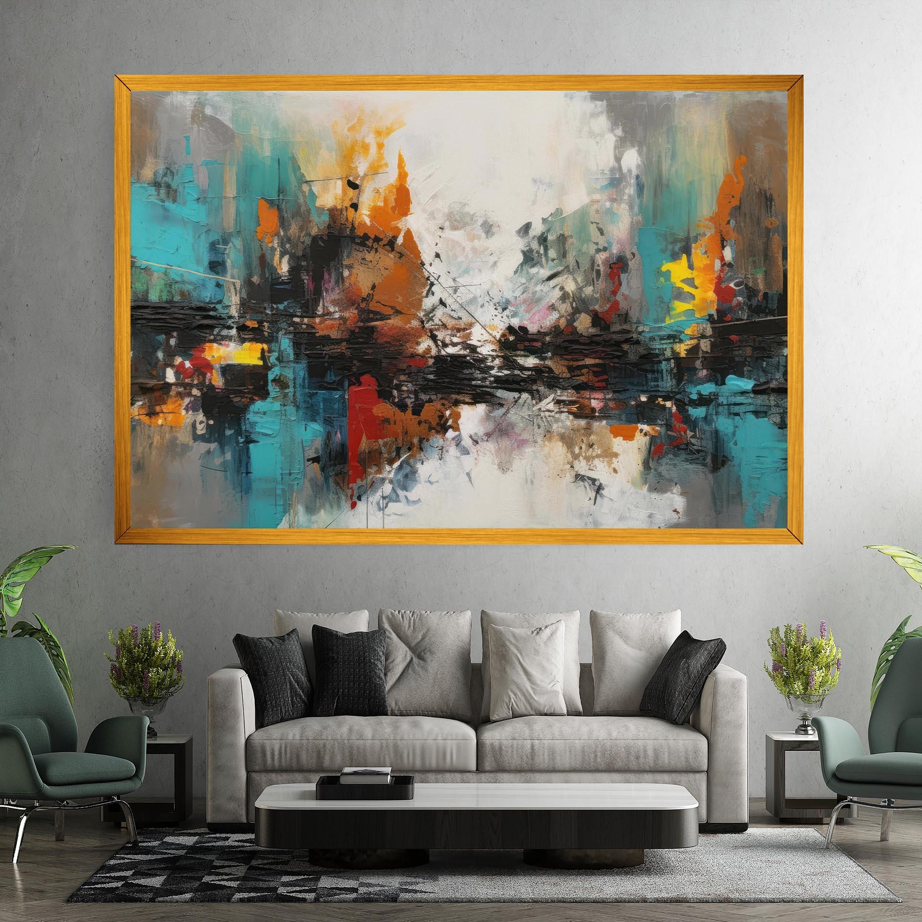 Vászonkép Abstract City Painting mockup 7