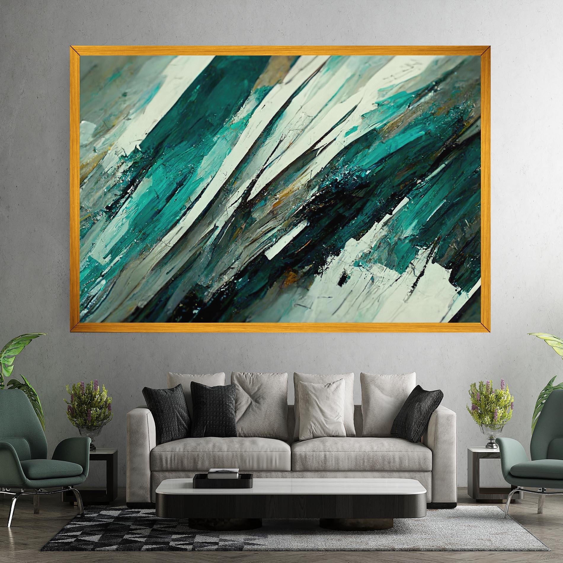 Vászonkép Abstract Green Artwork mockup 7