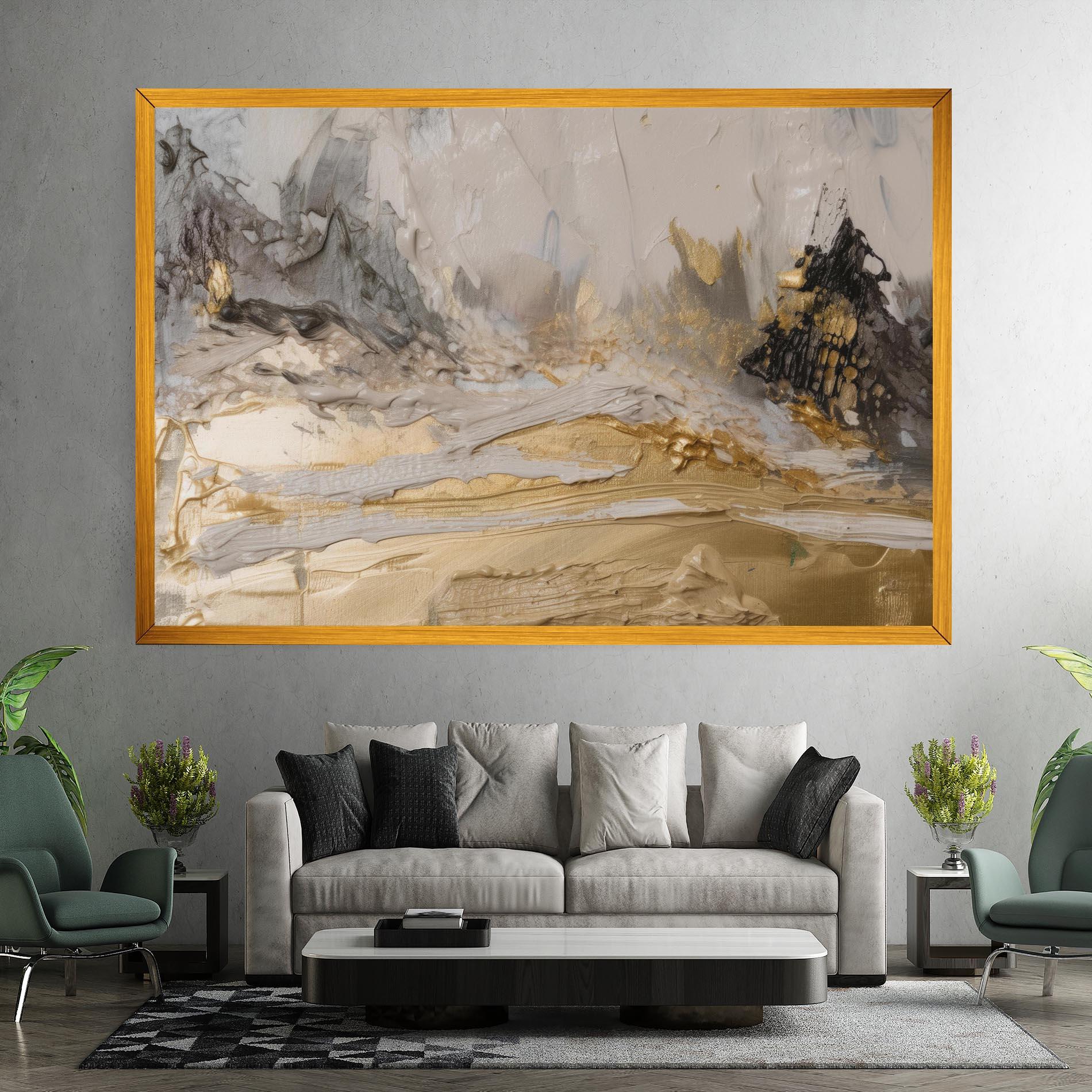 Vászonkép Abstract White Waves mockup 7