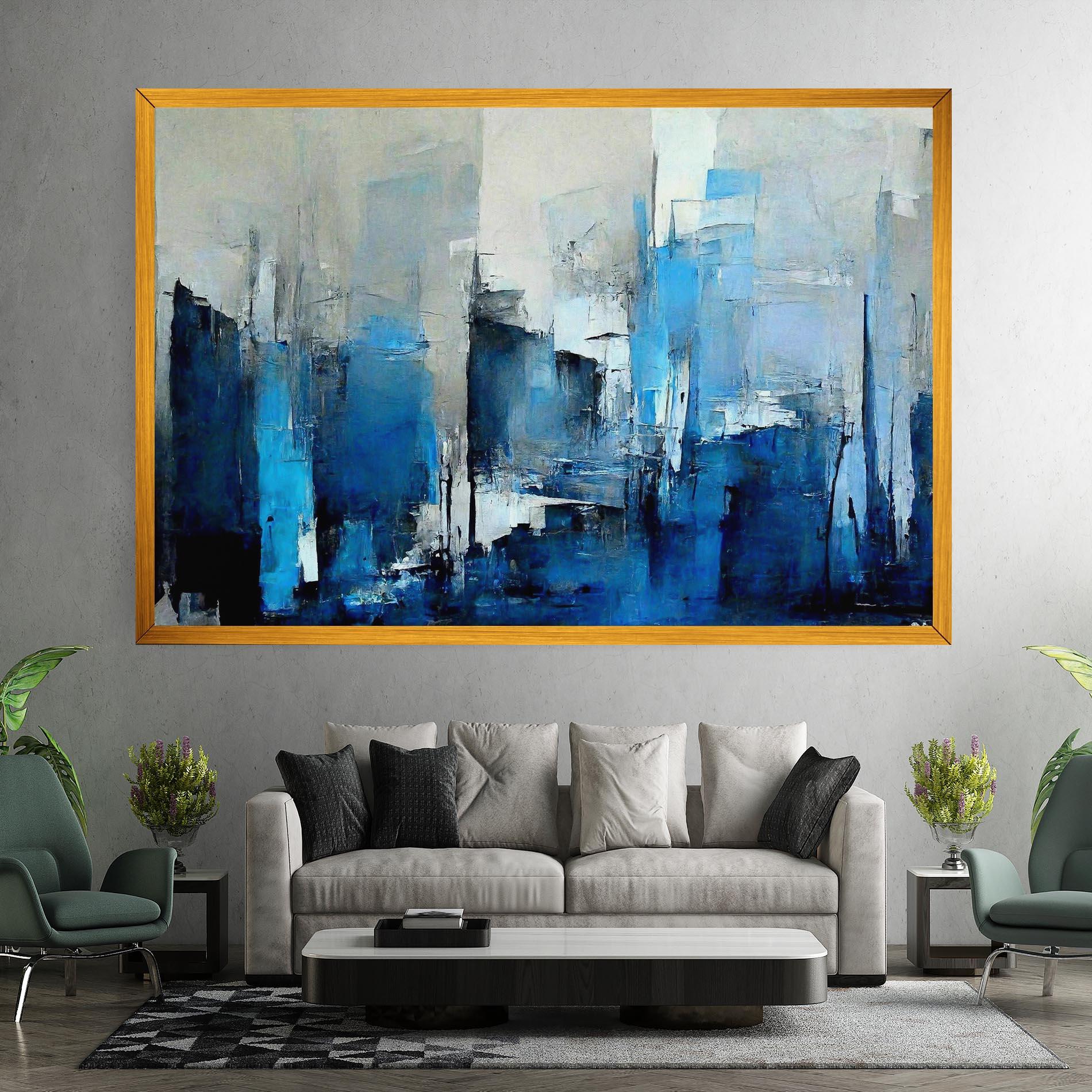 Vászonkép Blue Gray Color mockup 7