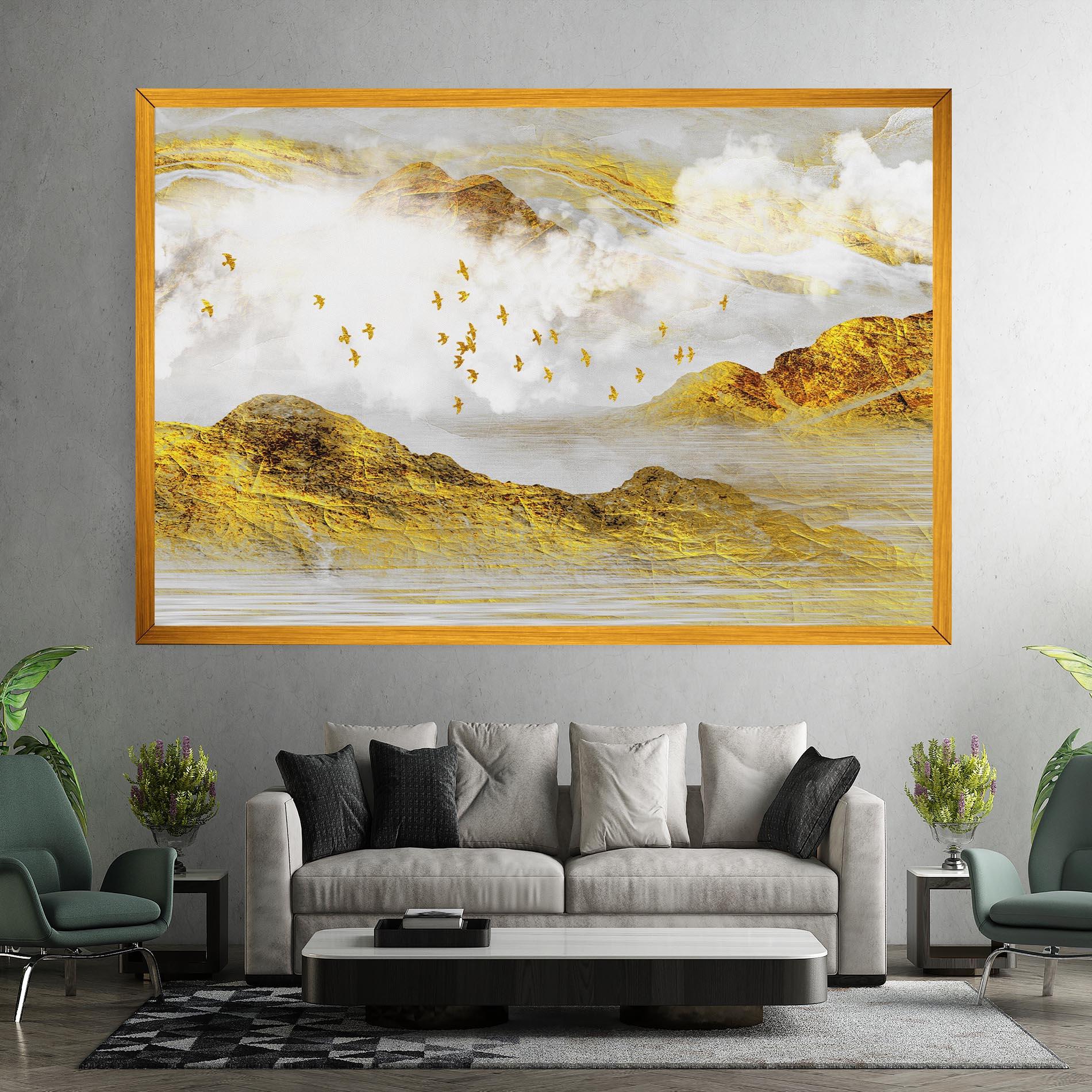 Vászonkép Gold Mountains Abstract mockup 7